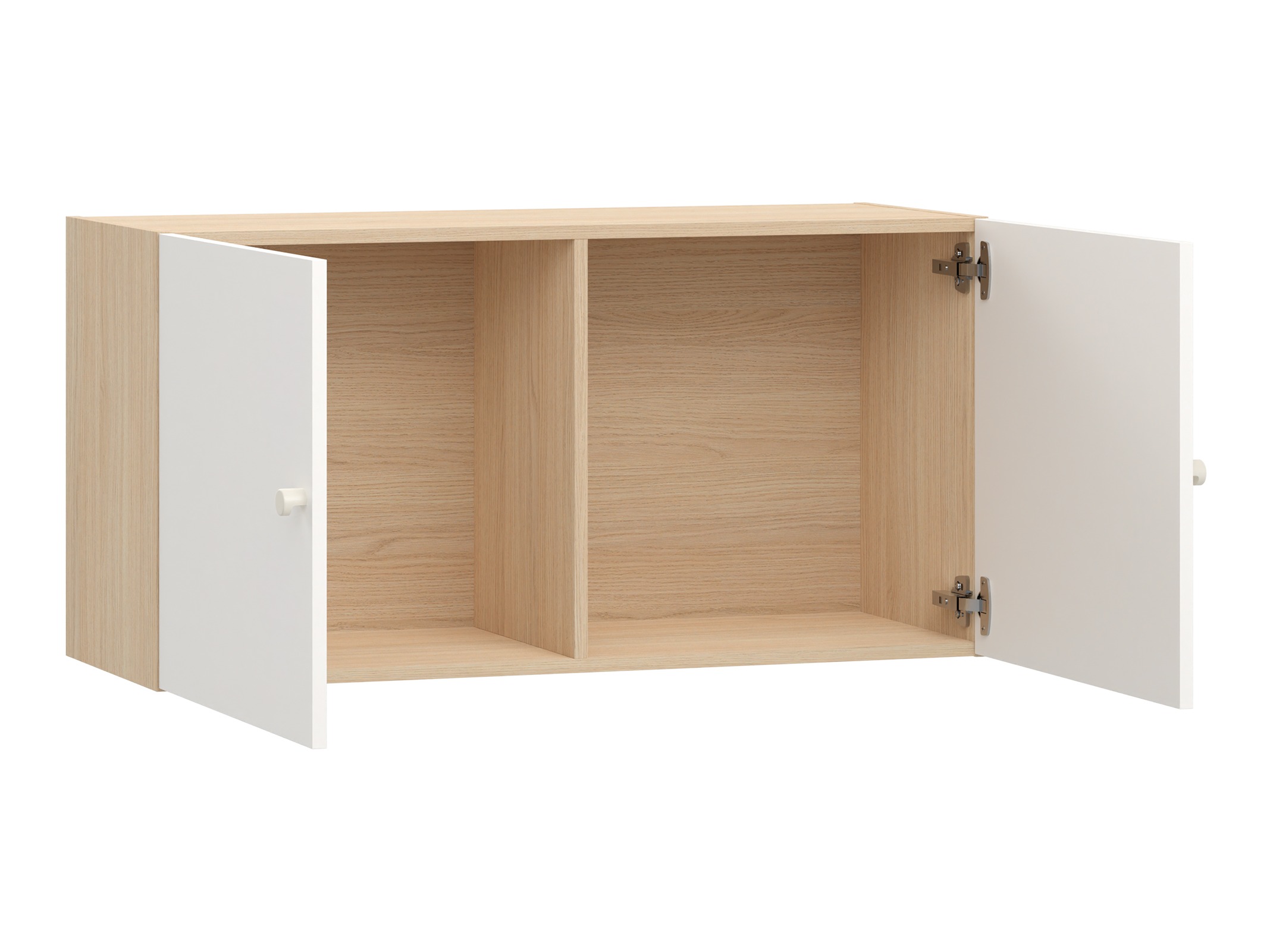 Fali szekrény Tornolo 128 (Fehér + Világos tölgy)