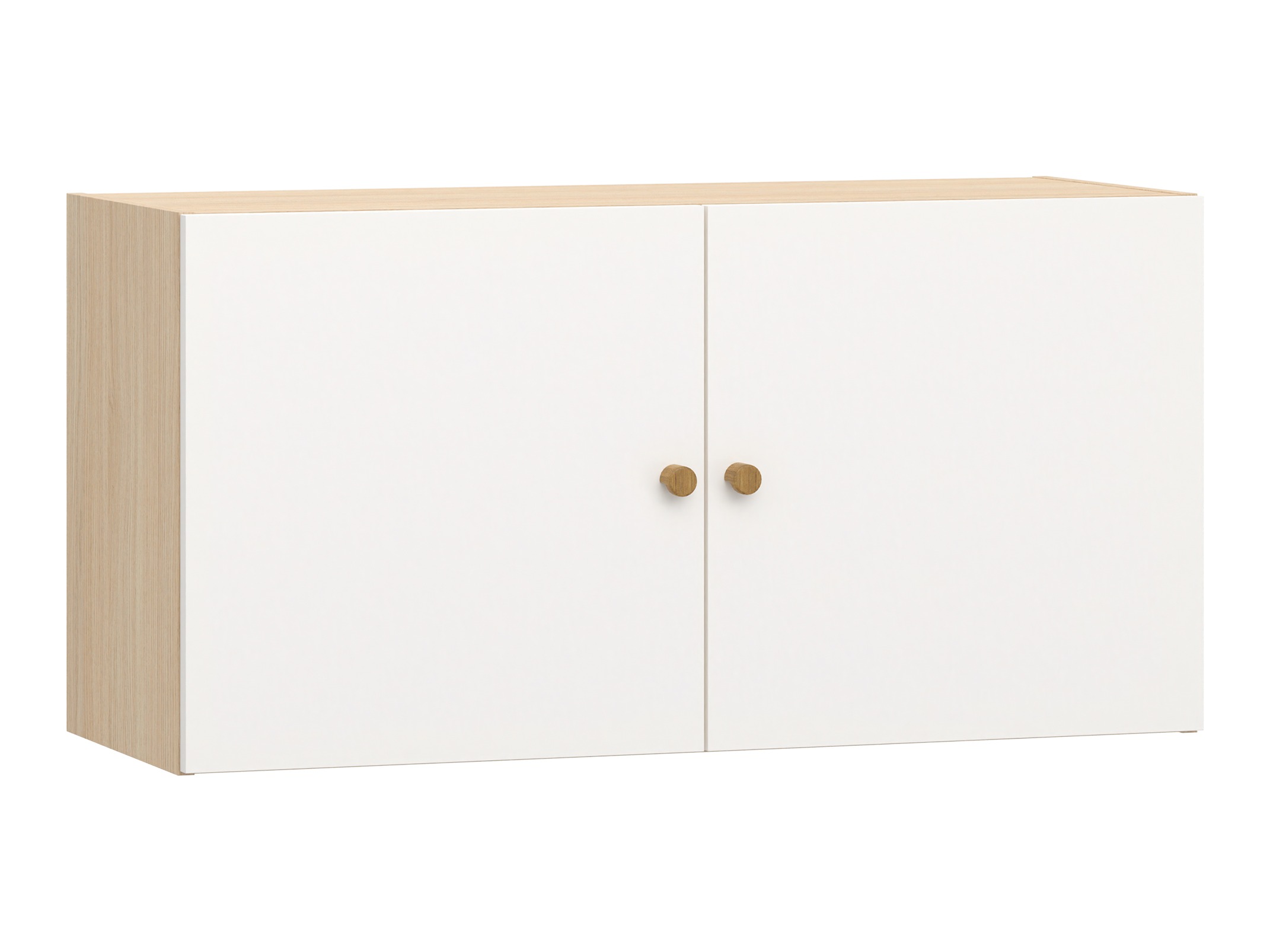 Fali szekrény Tornolo 128 (Fehér + Világos tölgy)
