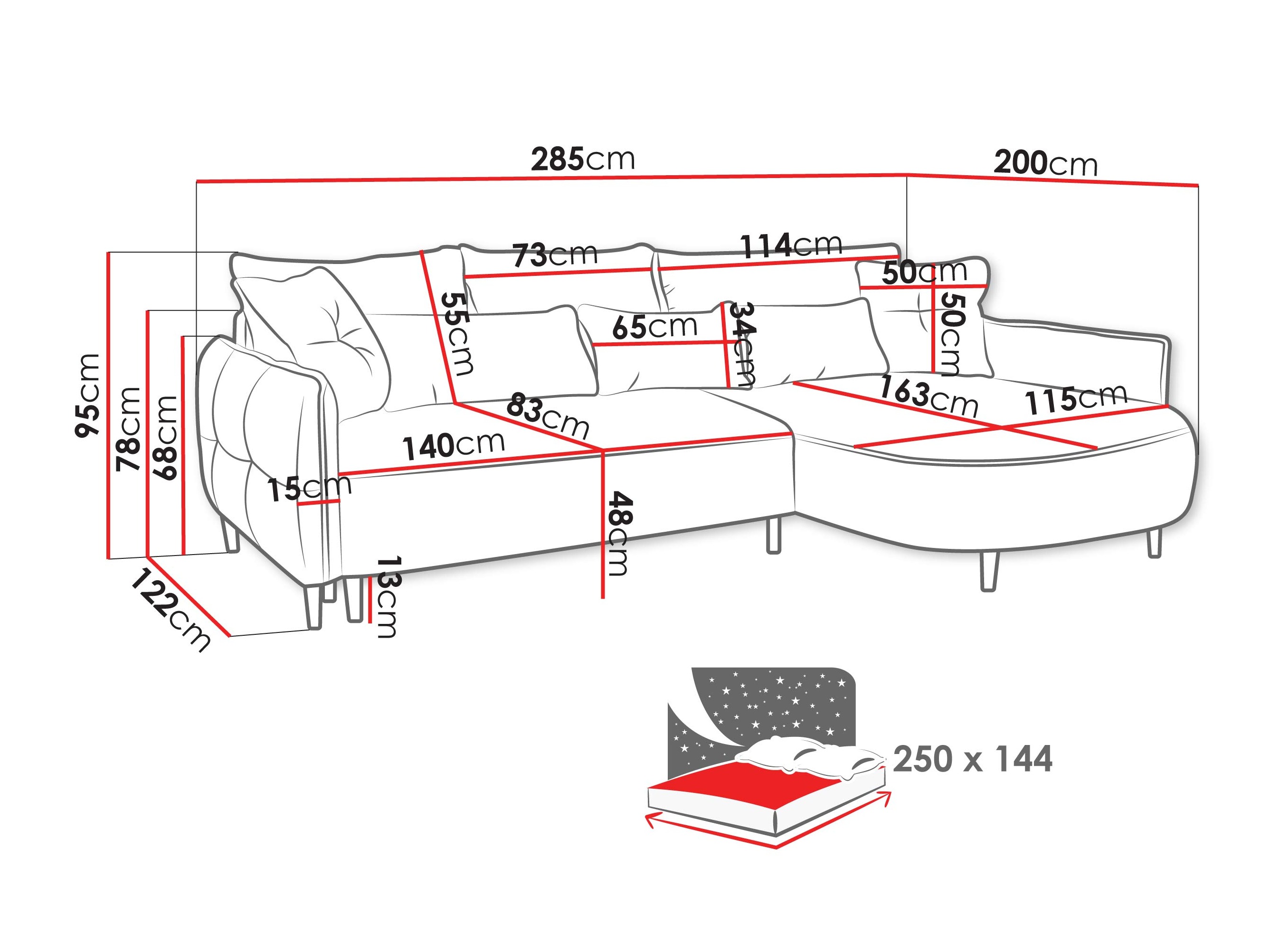 Sarokkanapé TrendyNest Prunal (Glow 01)
