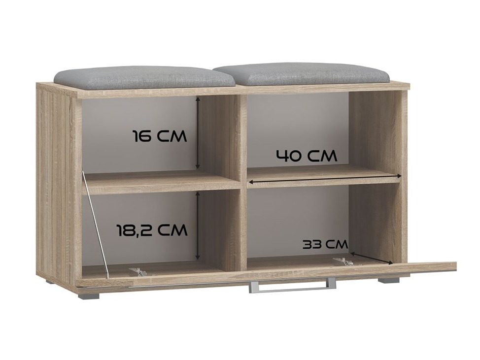 Cipőtároló Mandeville 179 (Sonoma tölgy)