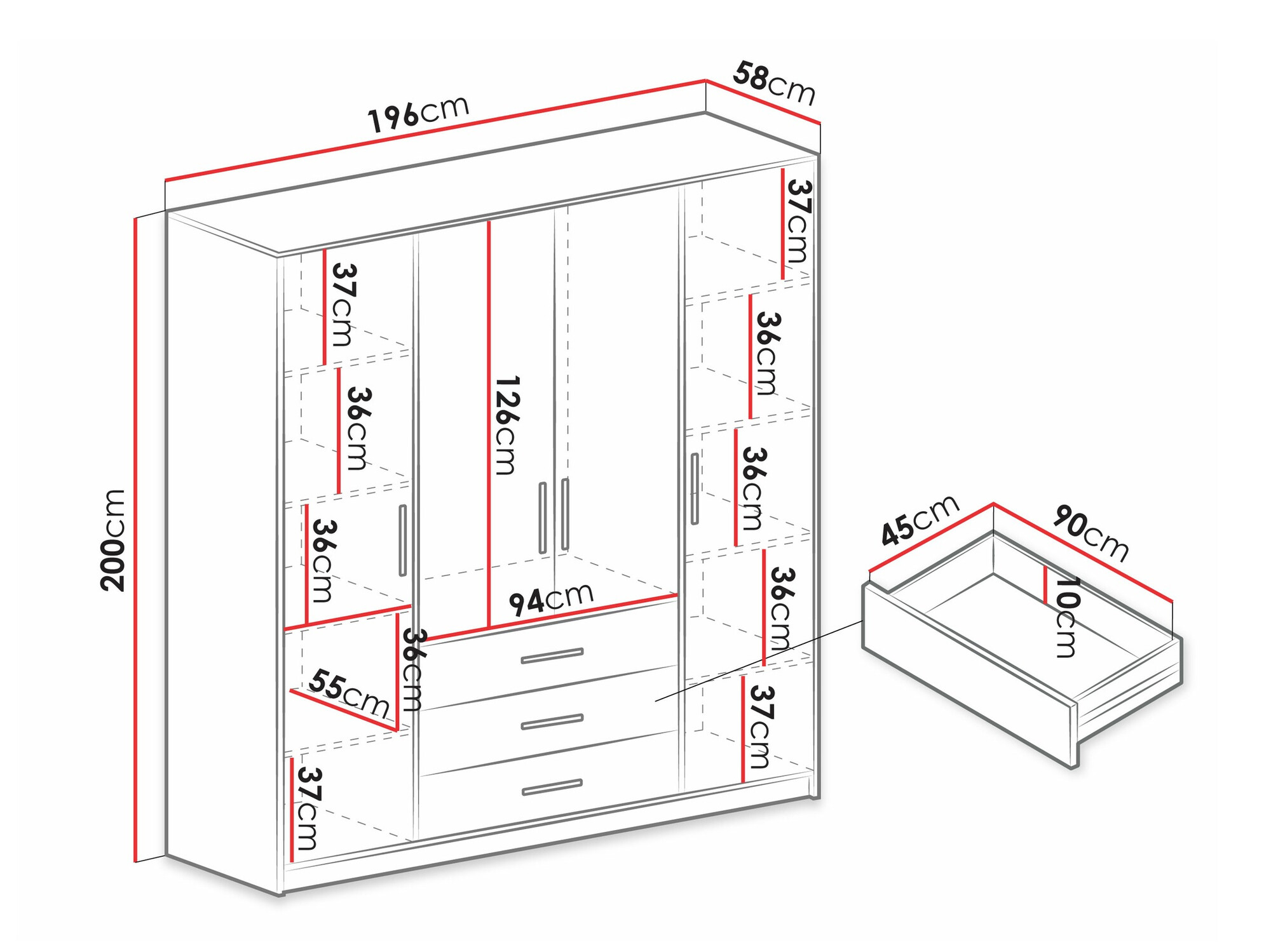 Gardróbszekrény SH11342