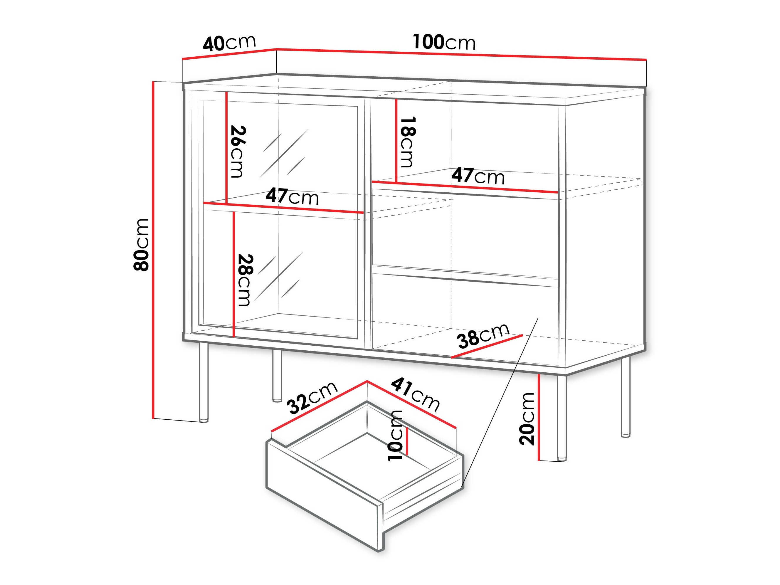 Komód Merevai 100 (Kasmír)