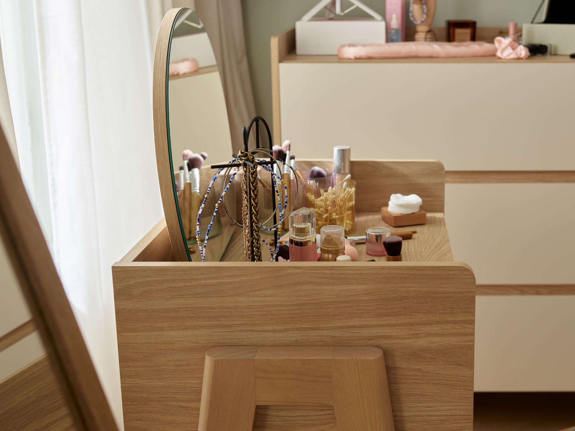 Fésülködő asztal Velrome 100 (Tölgy + Grafit)