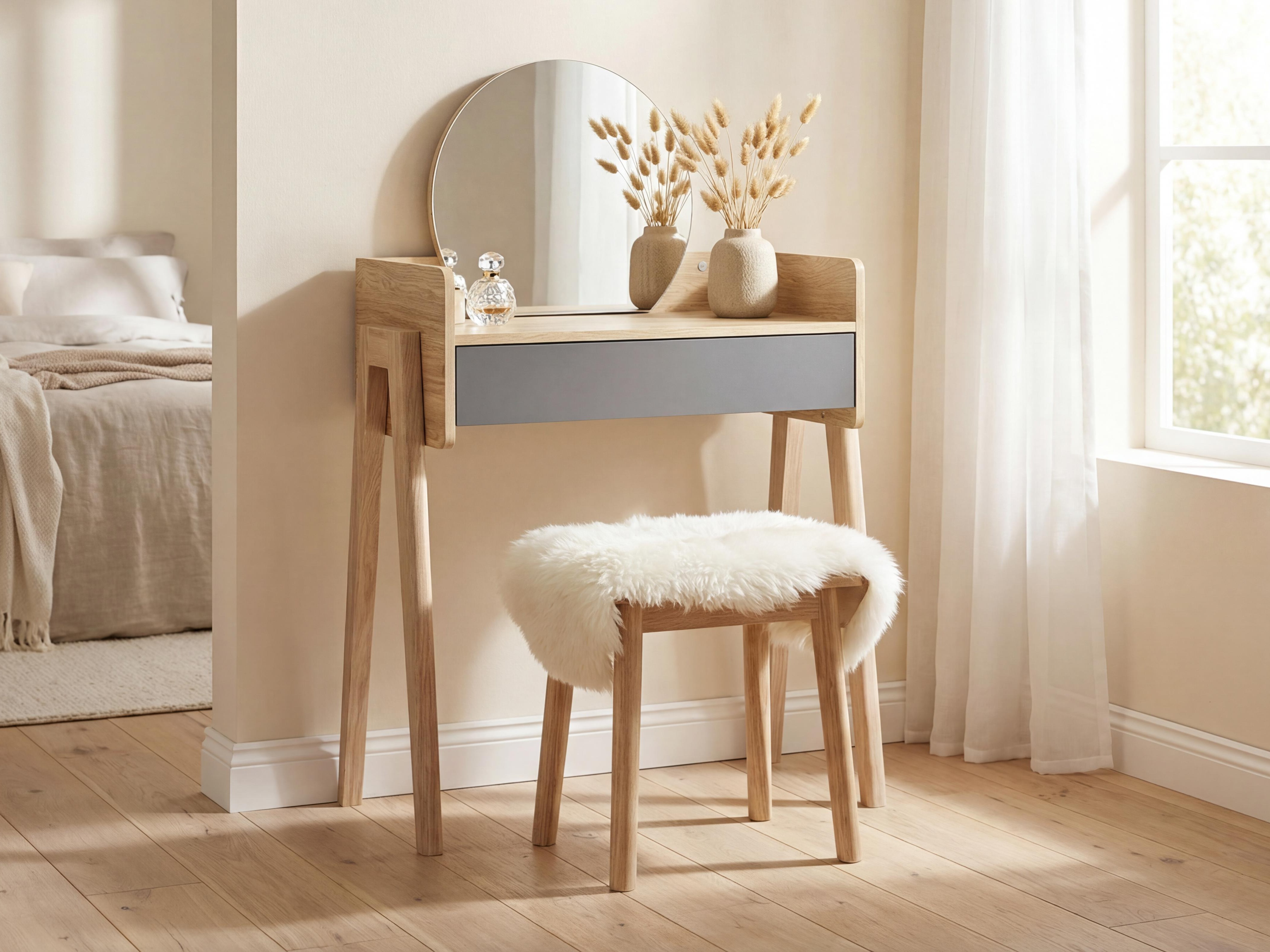 Fésülködő asztal Velrome 100 (Tölgy + Grafit)