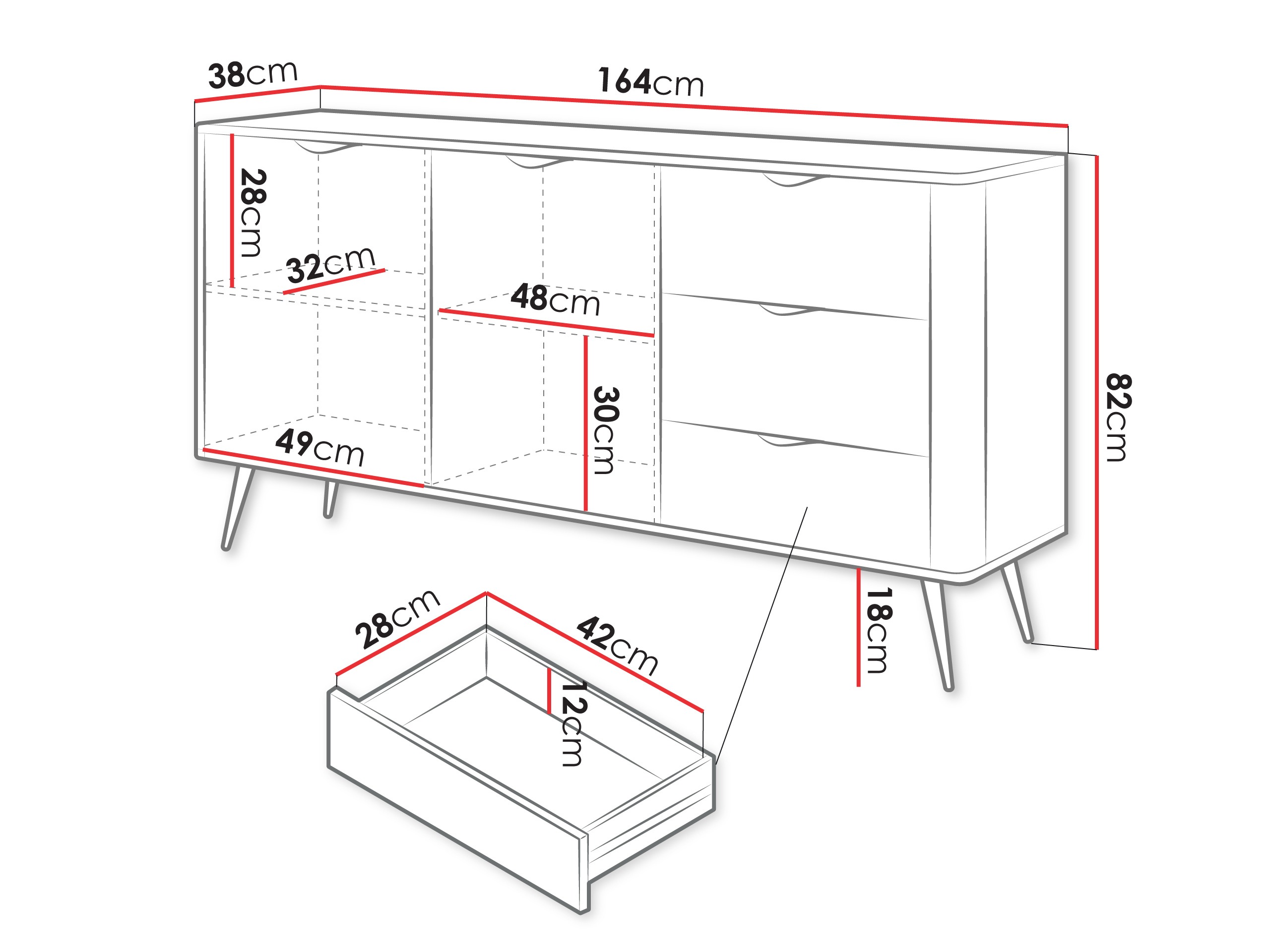 Komód Lectum I (Bézs)