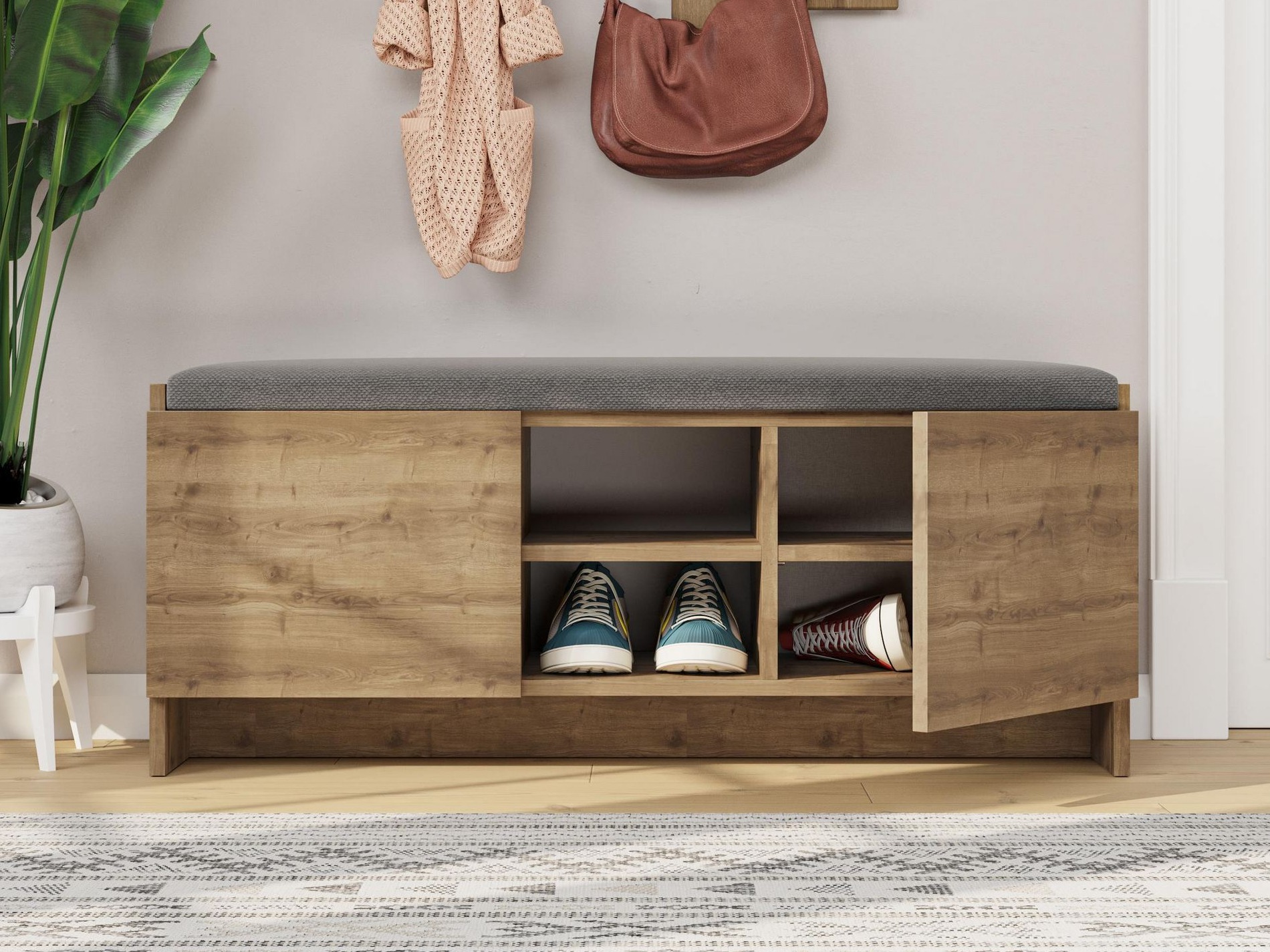 Cipőtároló Kailua 1047 (Sötét tölgy)