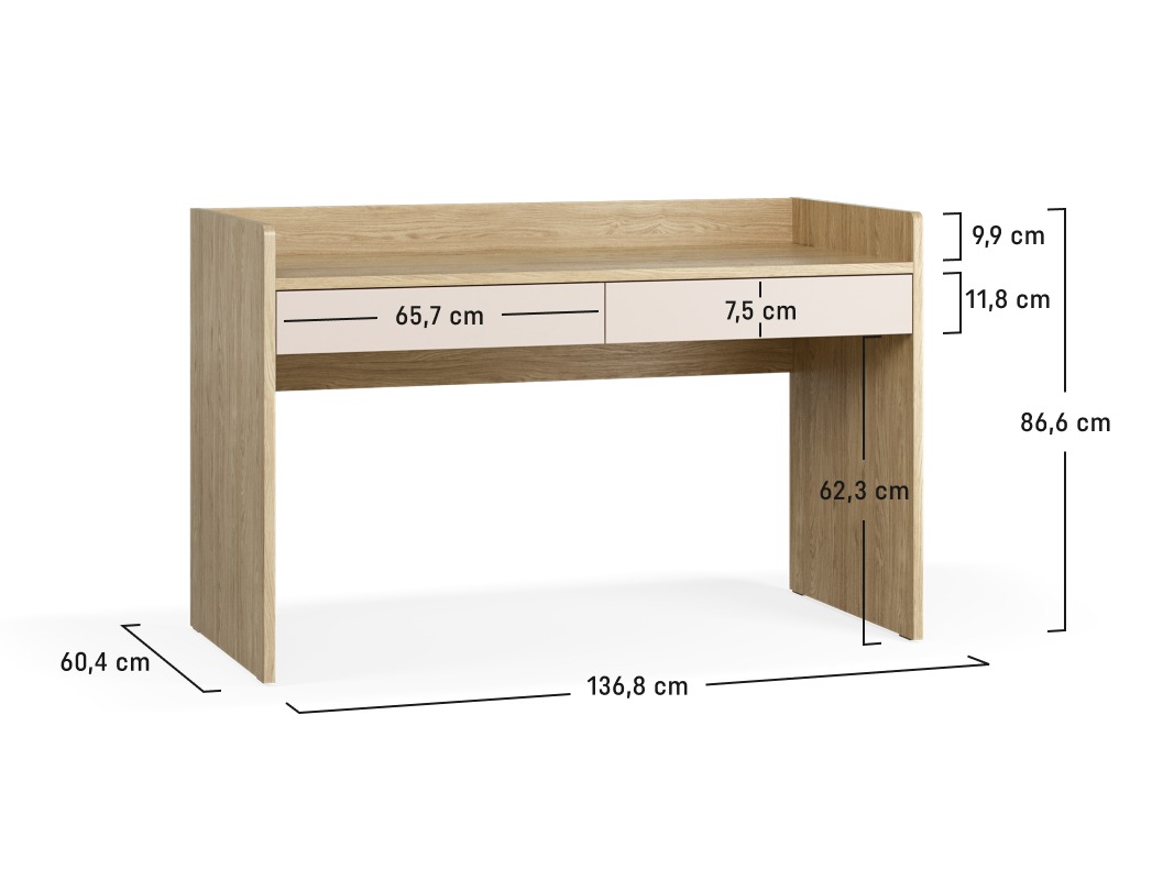 Íróasztal Velrome 101 (Tölgy + Grafit)
