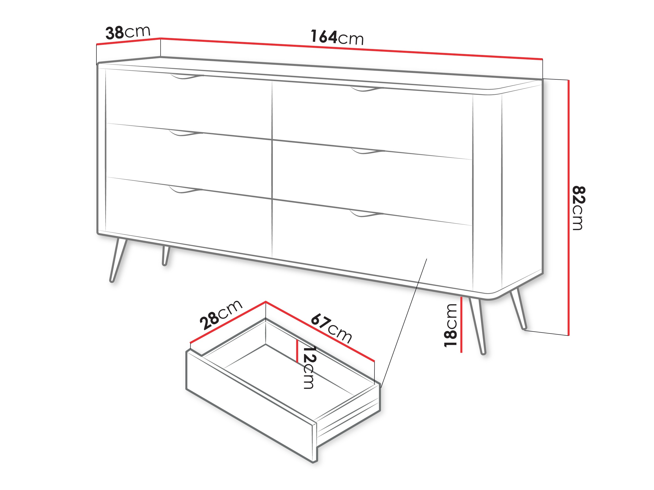 Komód Lectum II (Bézs)
