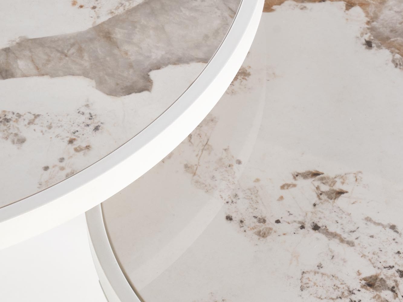 Dohányzóasztal szett Houston 1658 (Fehér + Fehér márvány)