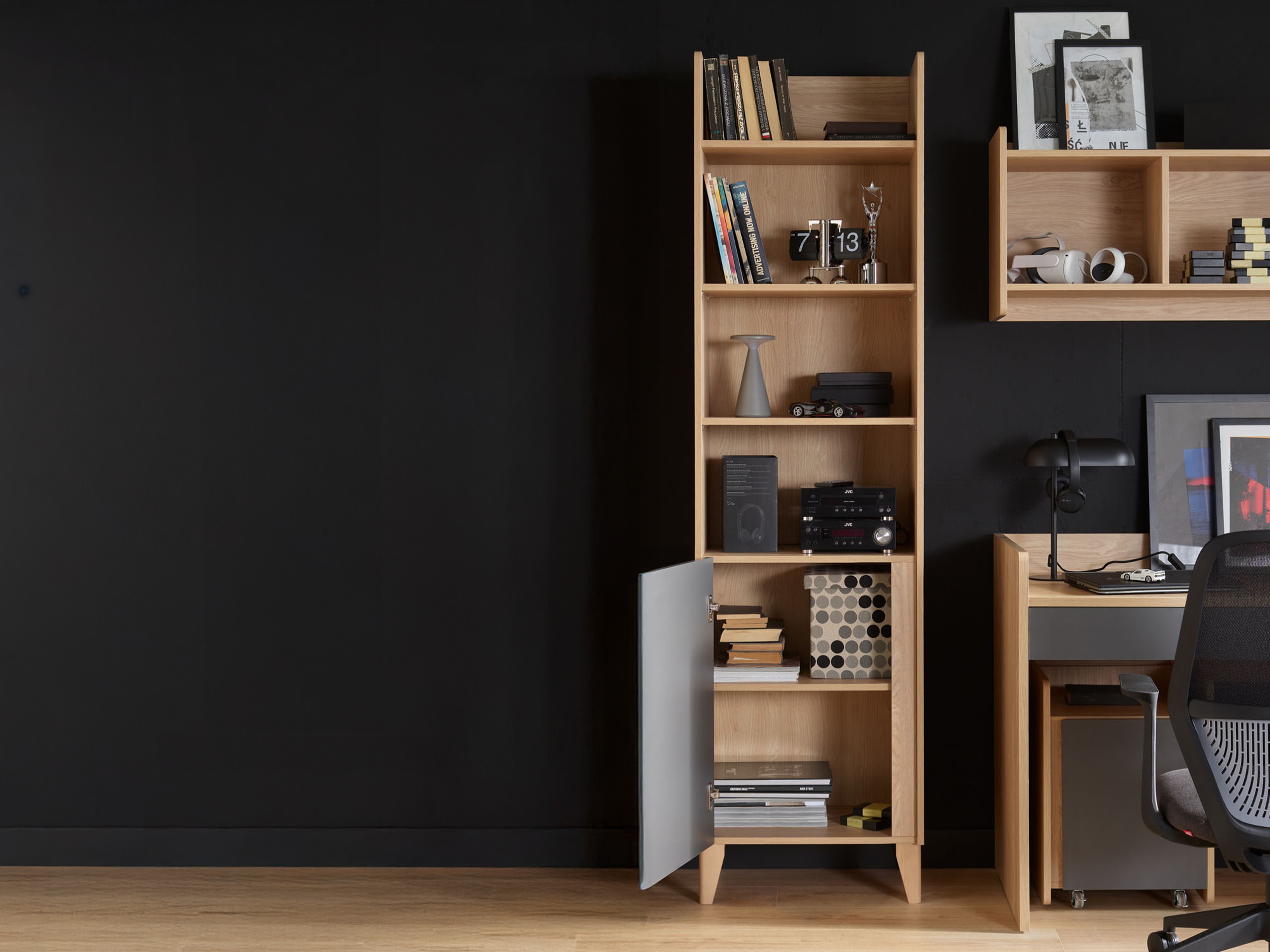 Könyvespolc Velrome 103 (Tölgy + Grafit)