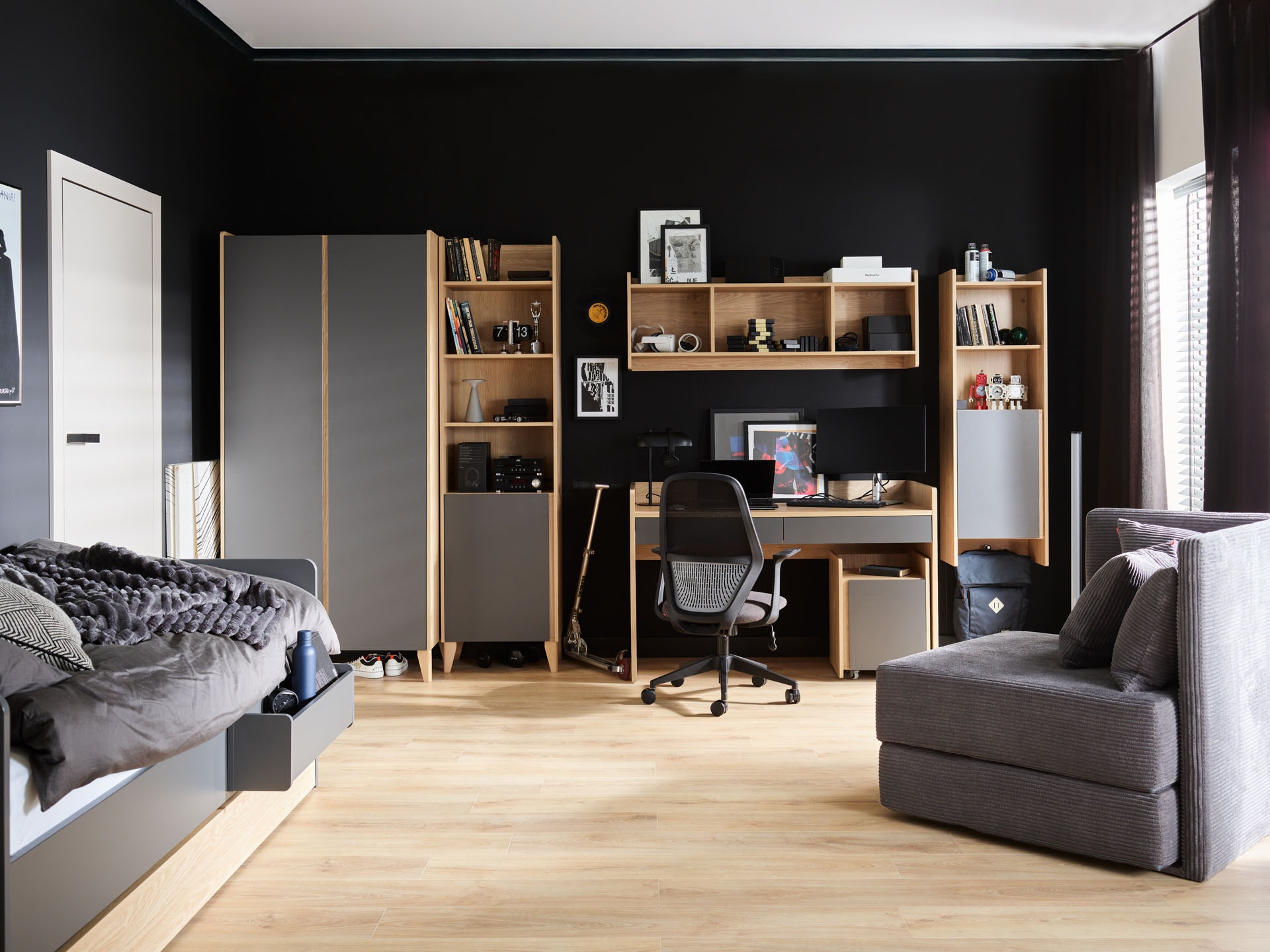 Könyvespolc Velrome 103 (Tölgy + Grafit)