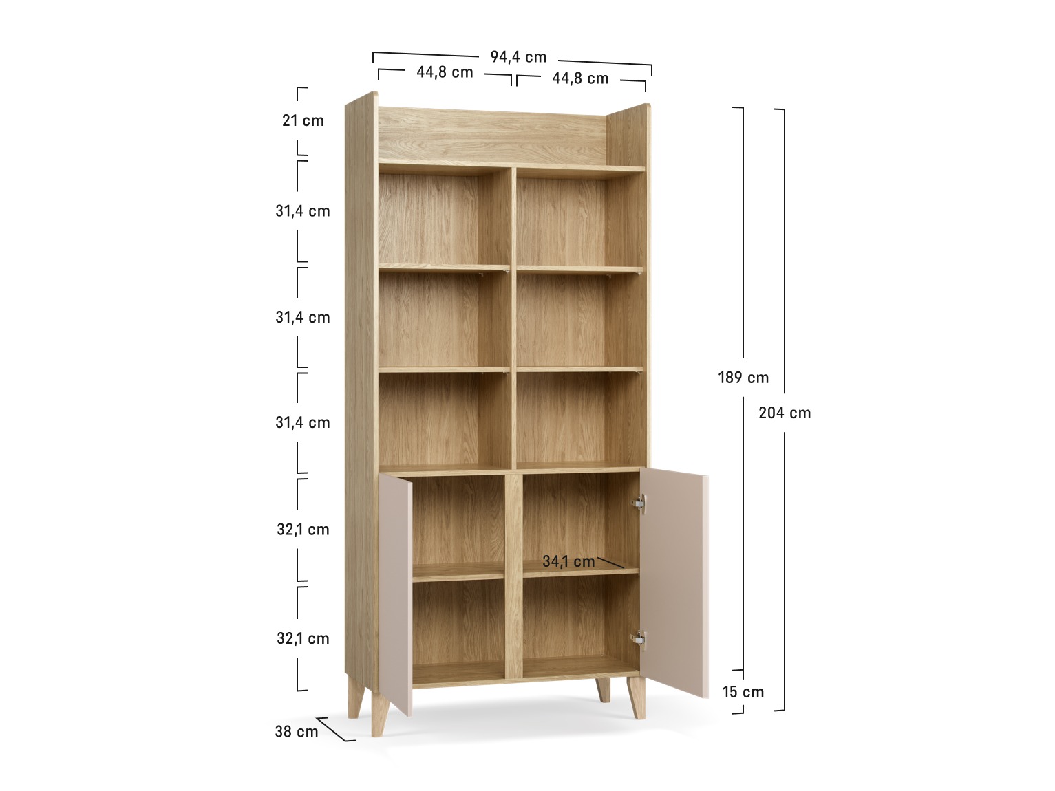 Könyvespolc Velrome 104 (Tölgy + Bézs)