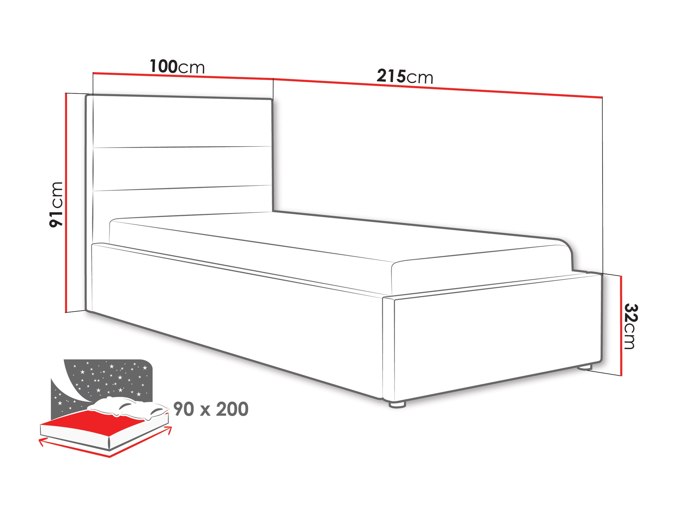 Ágy Comfivo Fabos II (Hlr 19)