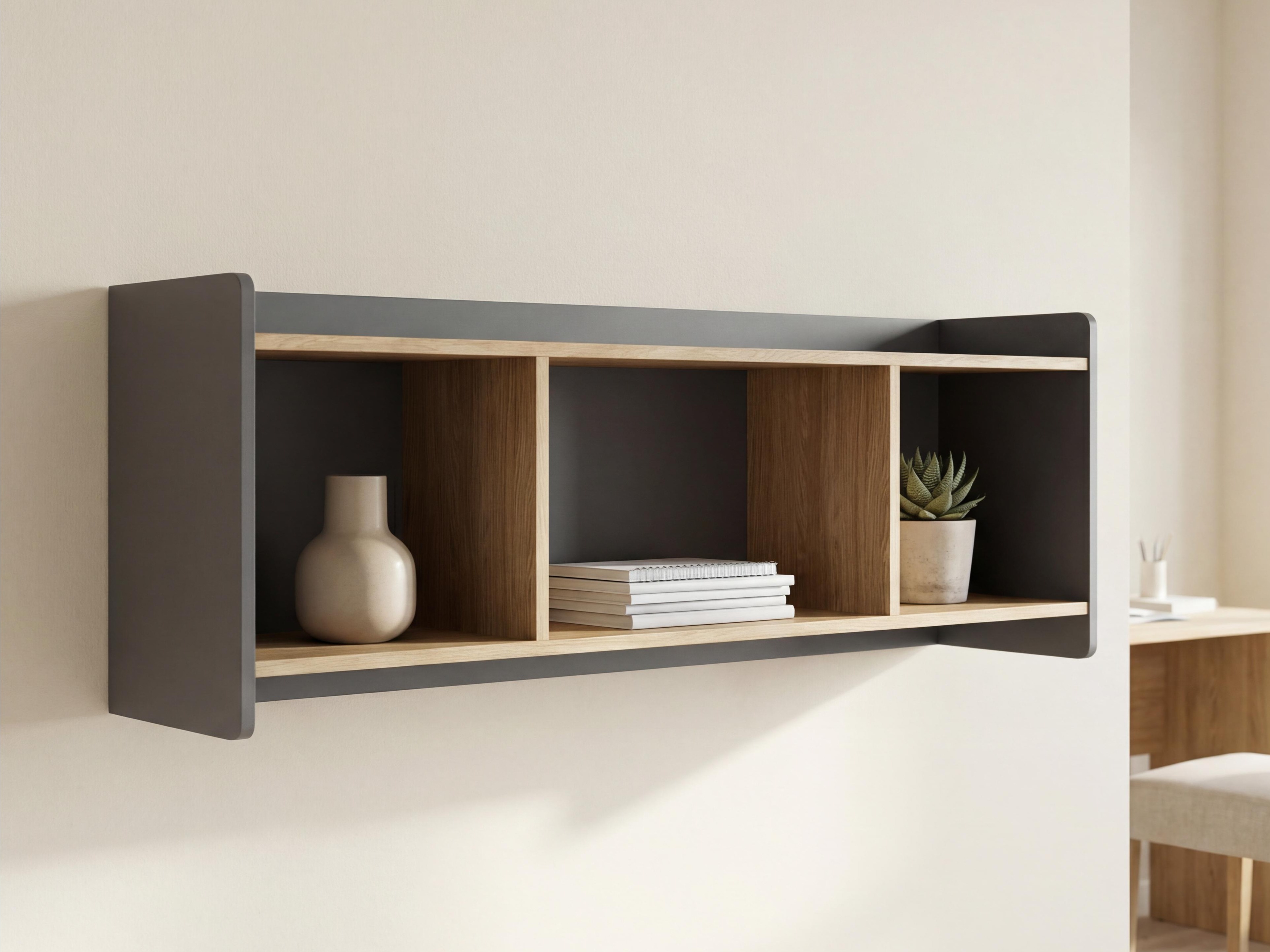 Fali polc Velrome 107 (Tölgy + Grafit)