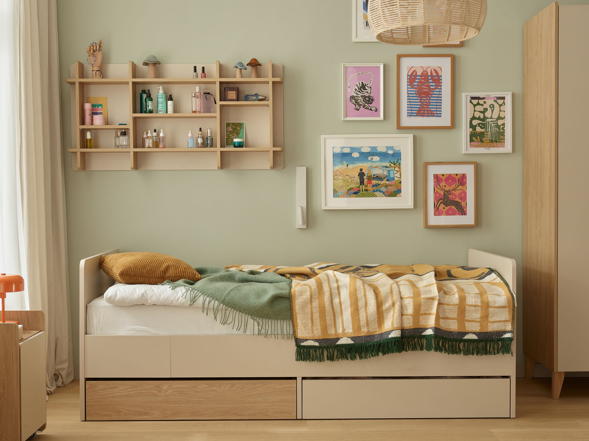 Fali polc Velrome 108 (Tölgy + Bézs)