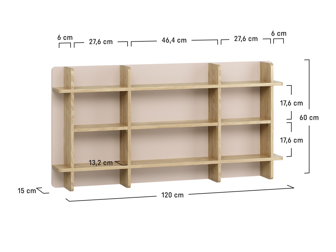 Fali polc Velrome 108 (Tölgy + Bézs)