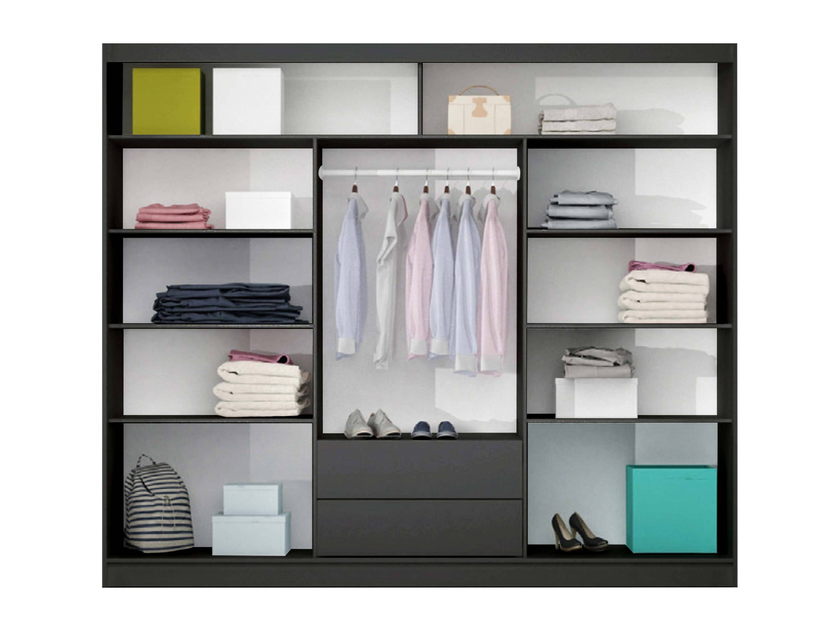 Gardróbszekrény Honolulu 102 (Grafit)