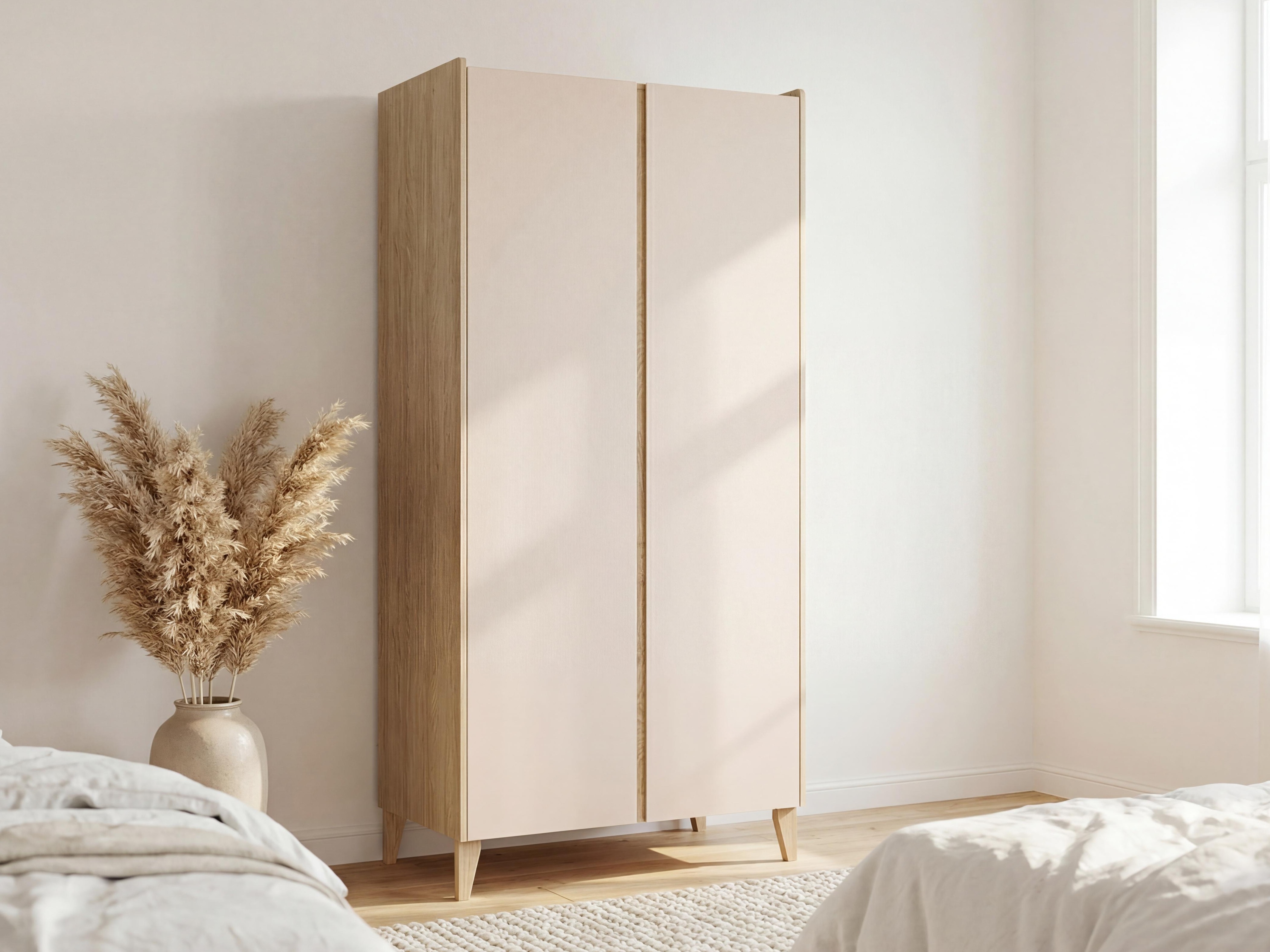 Gardróbszekrény Velrome 109 (Tölgy + Bézs)
