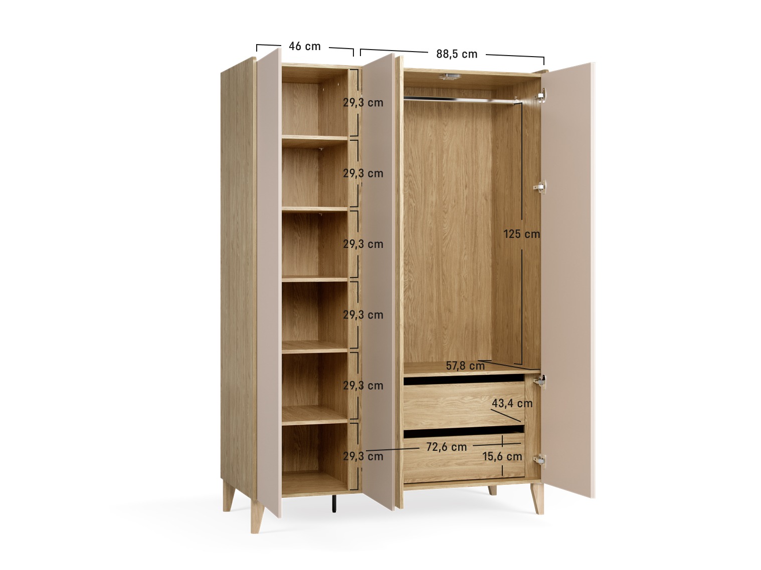 Gardróbszekrény Velrome 110 (Tölgy)