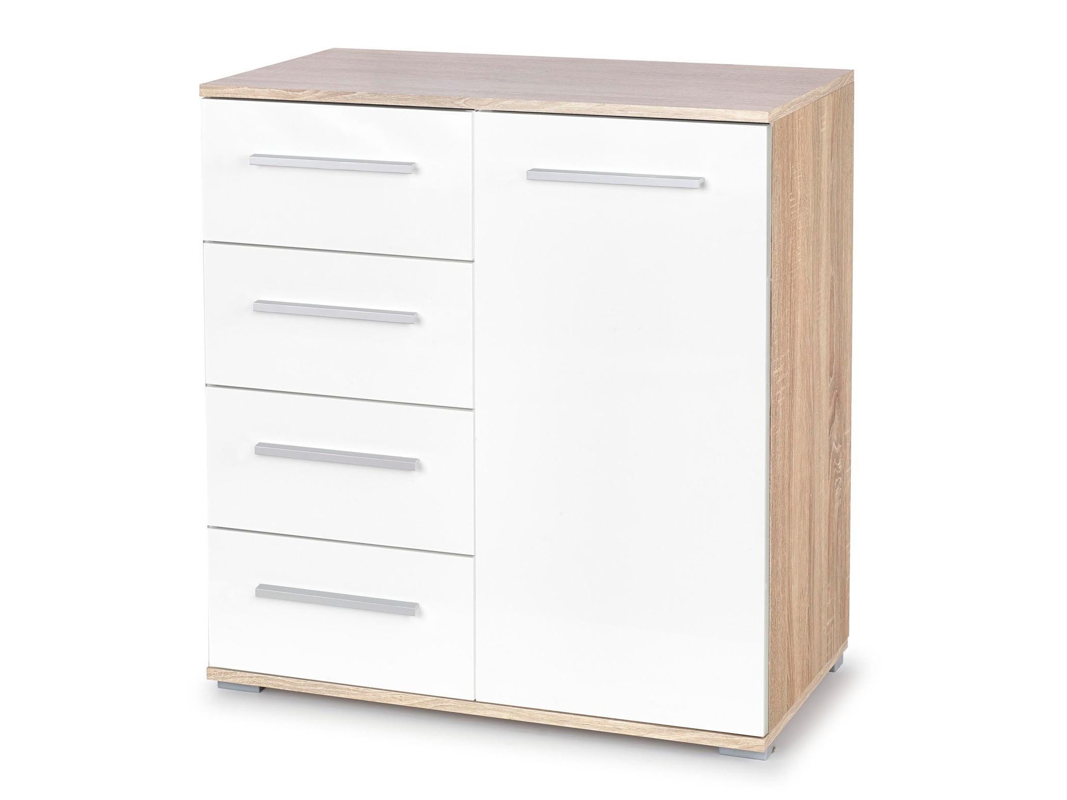 Komód Cirveso 101 (Sonoma tölgy + Fényes fehér)