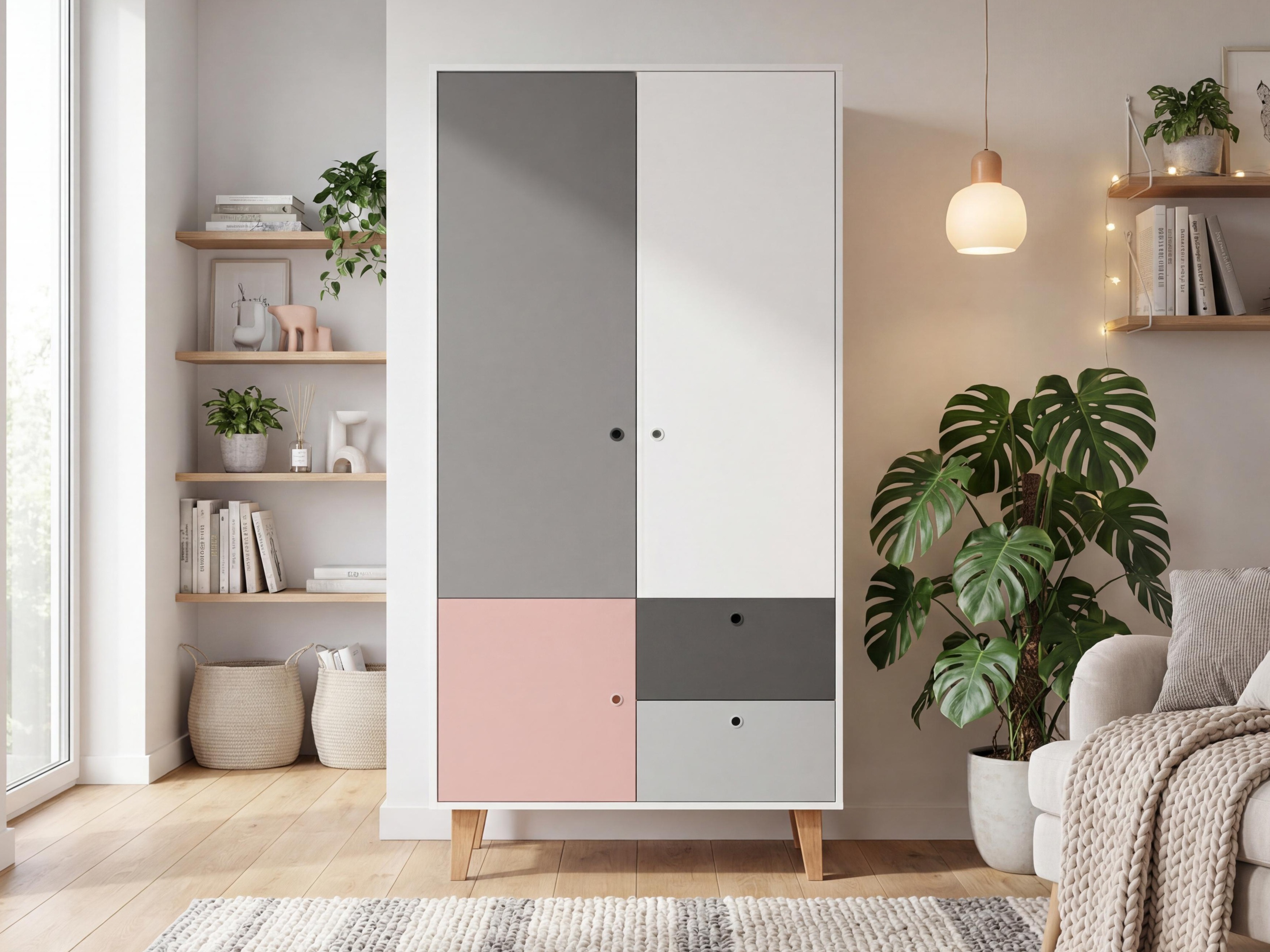 Gardróbszekrény Domfera 100 (Rózsaszín)