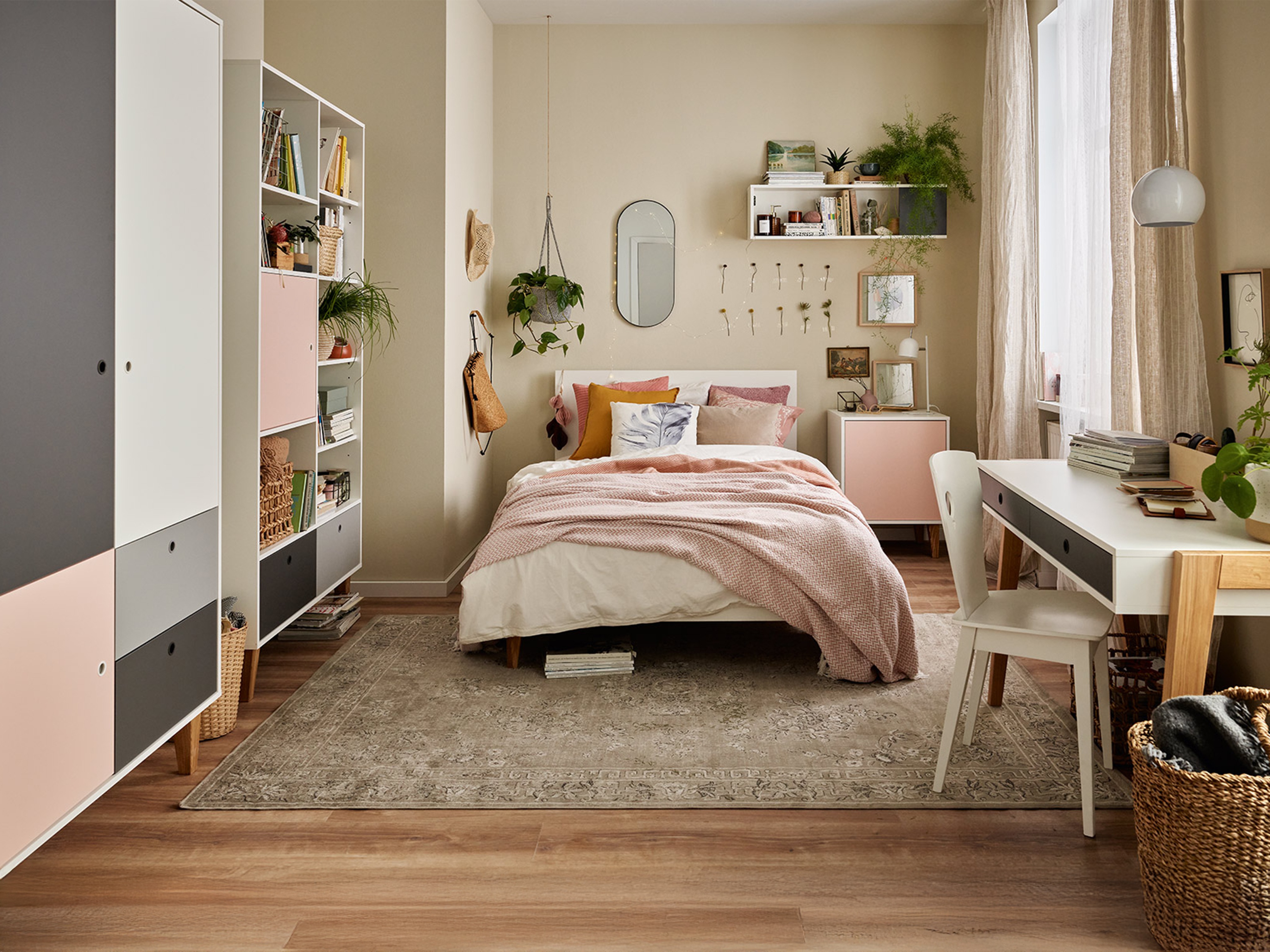 Gardróbszekrény Domfera 100 (Rózsaszín)