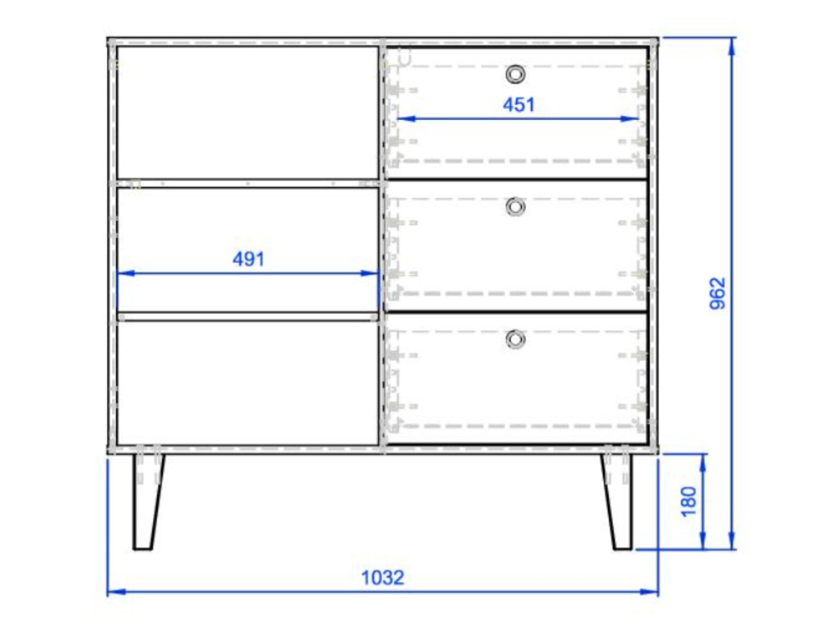 Komód Domfera 103 (Világoskék)