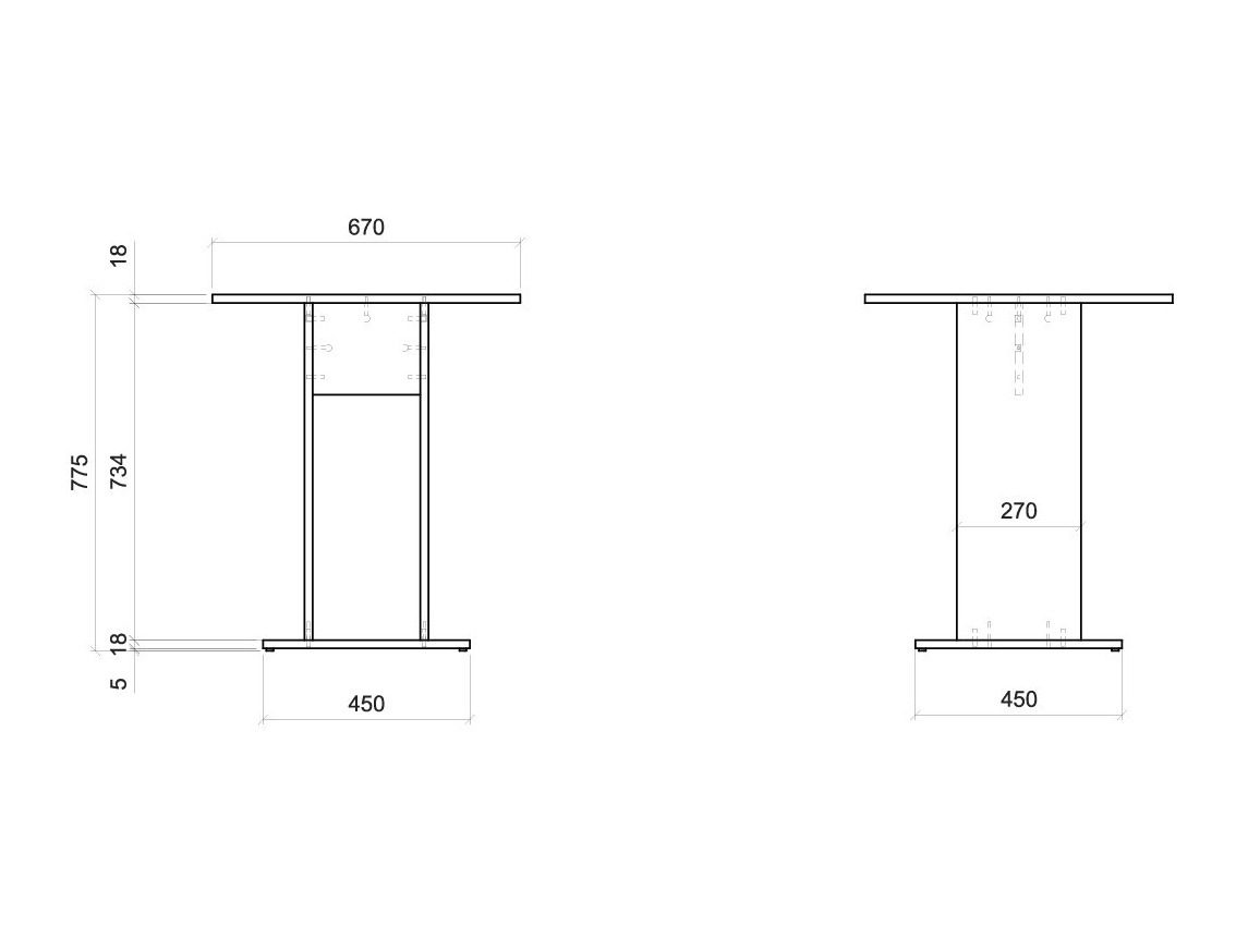 Kisasztal Ontario 225 (Fehér)