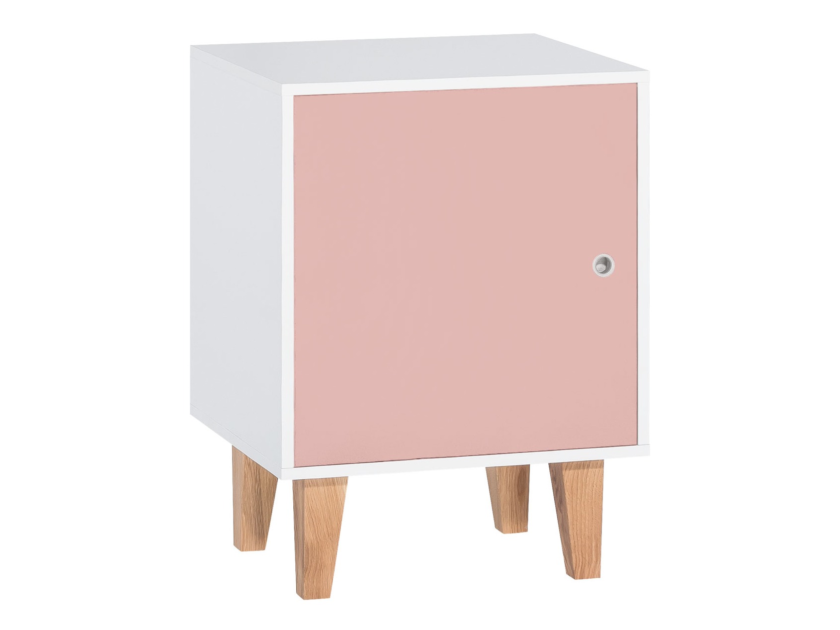 Éjjeliszekrény Domfera 105 (Fehér + Rózsaszín)