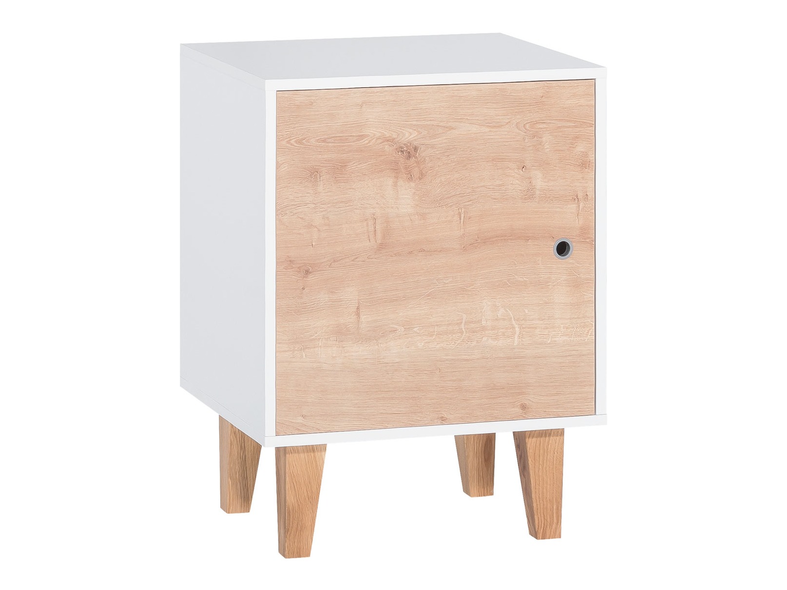 Éjjeliszekrény Domfera 105 (Fehér + Tölgy)