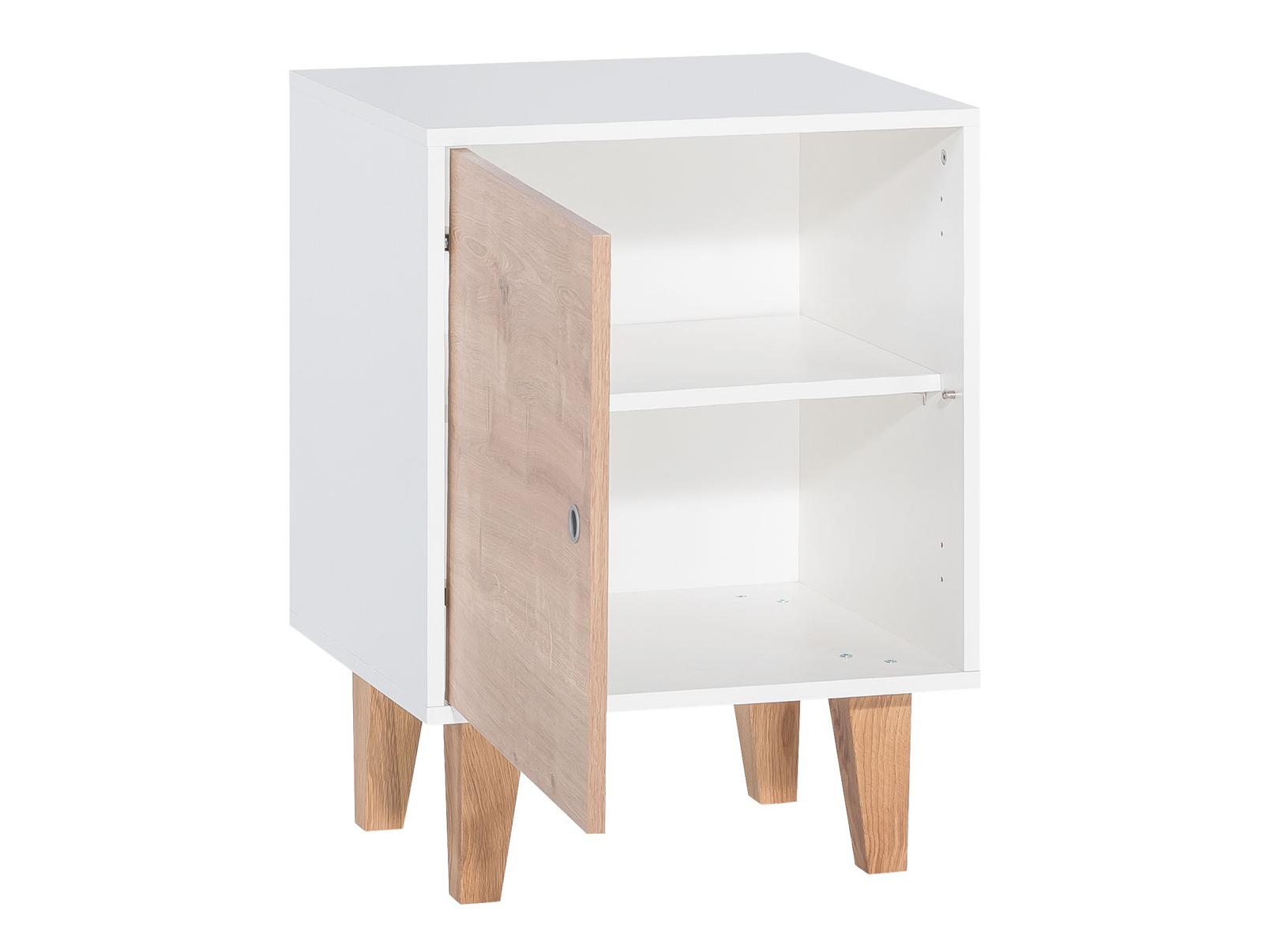 Éjjeliszekrény Domfera 105 (Fehér + Tölgy)