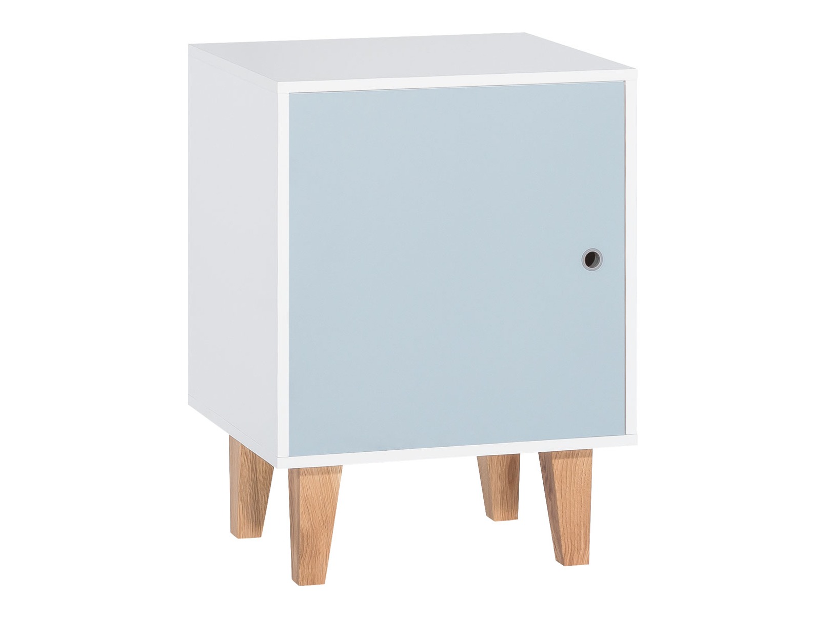 Éjjeliszekrény Domfera 105 (Fehér + Világos Kék)