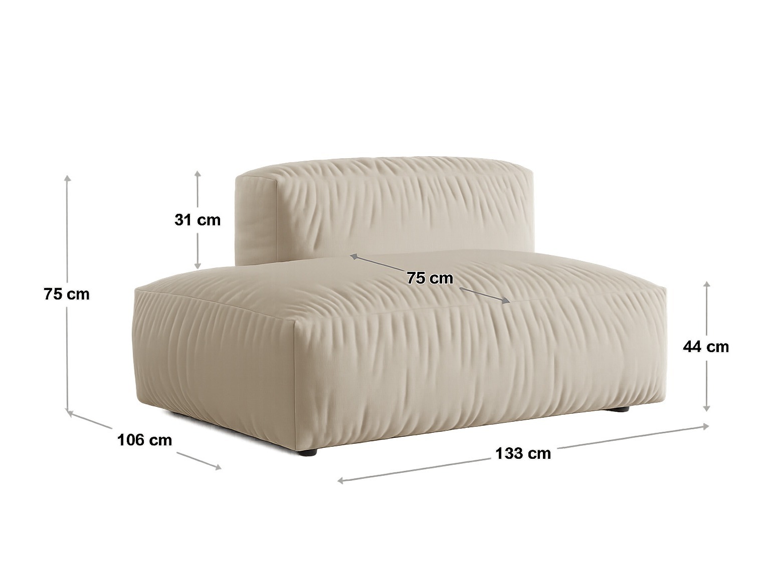 Moduláris fotelek Sorcoro 102 (Boston Black)