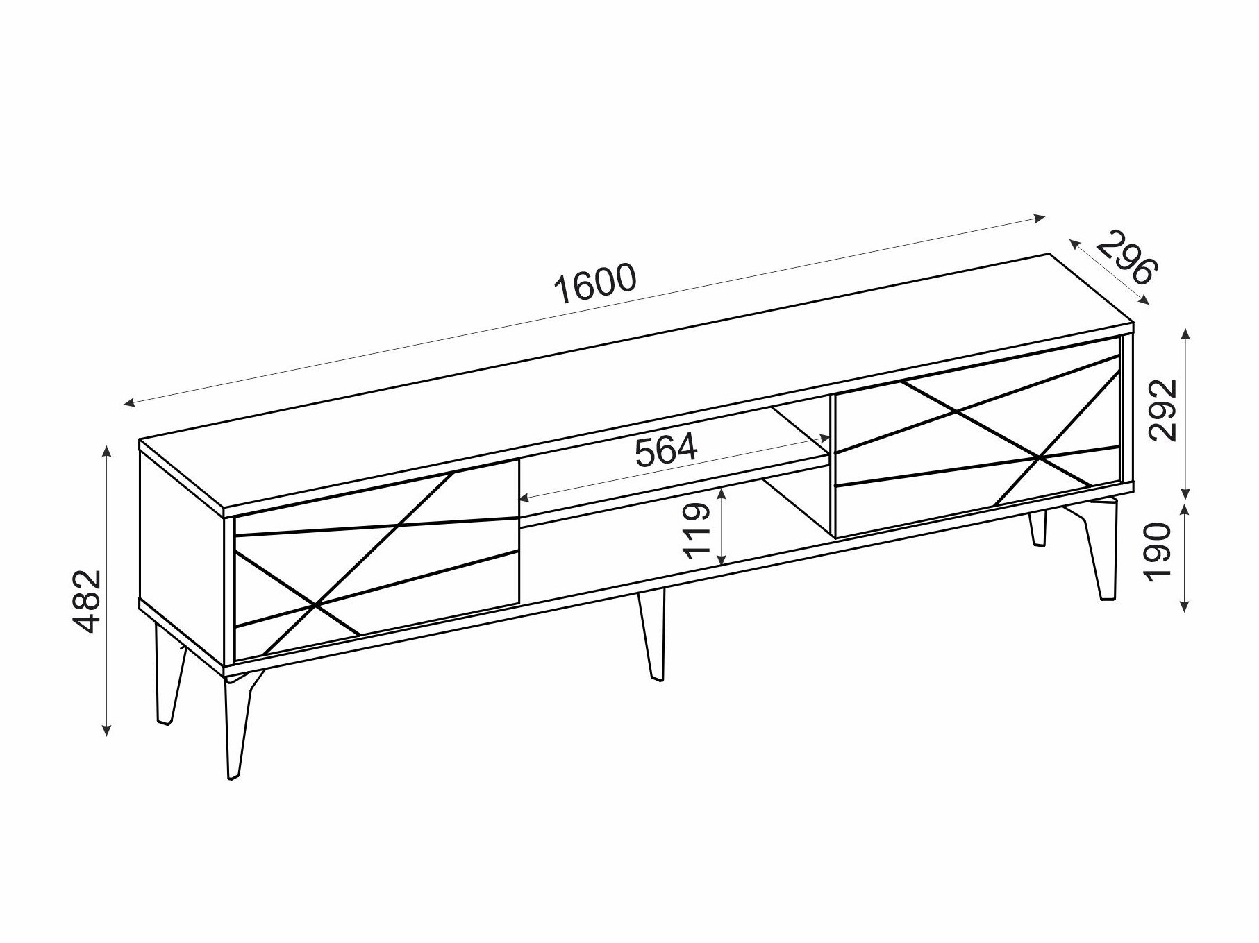 TV-állvány Kailua 2535 (Antracit)