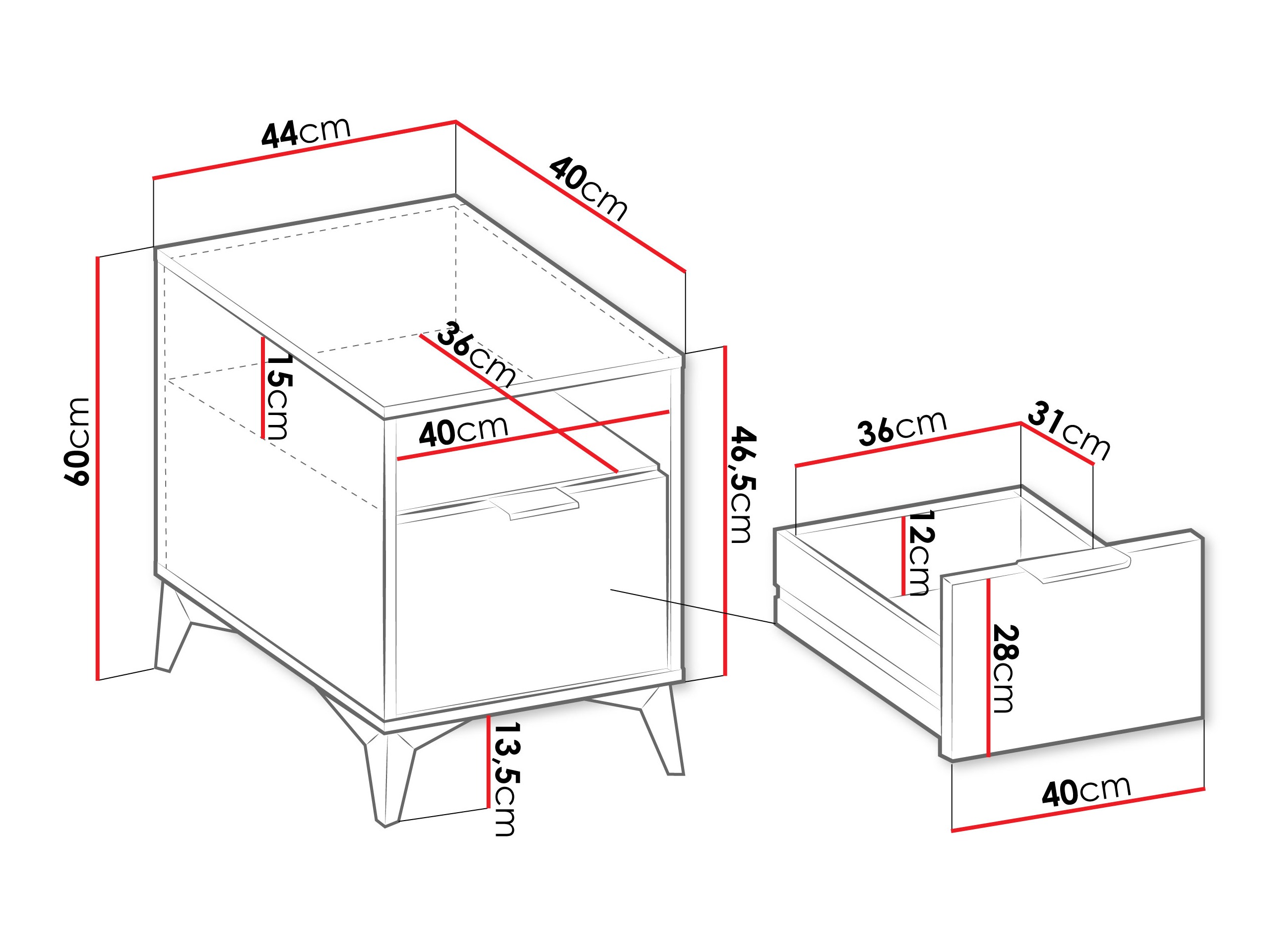 Éjjeliszekrény Comfivo Enoteo 105