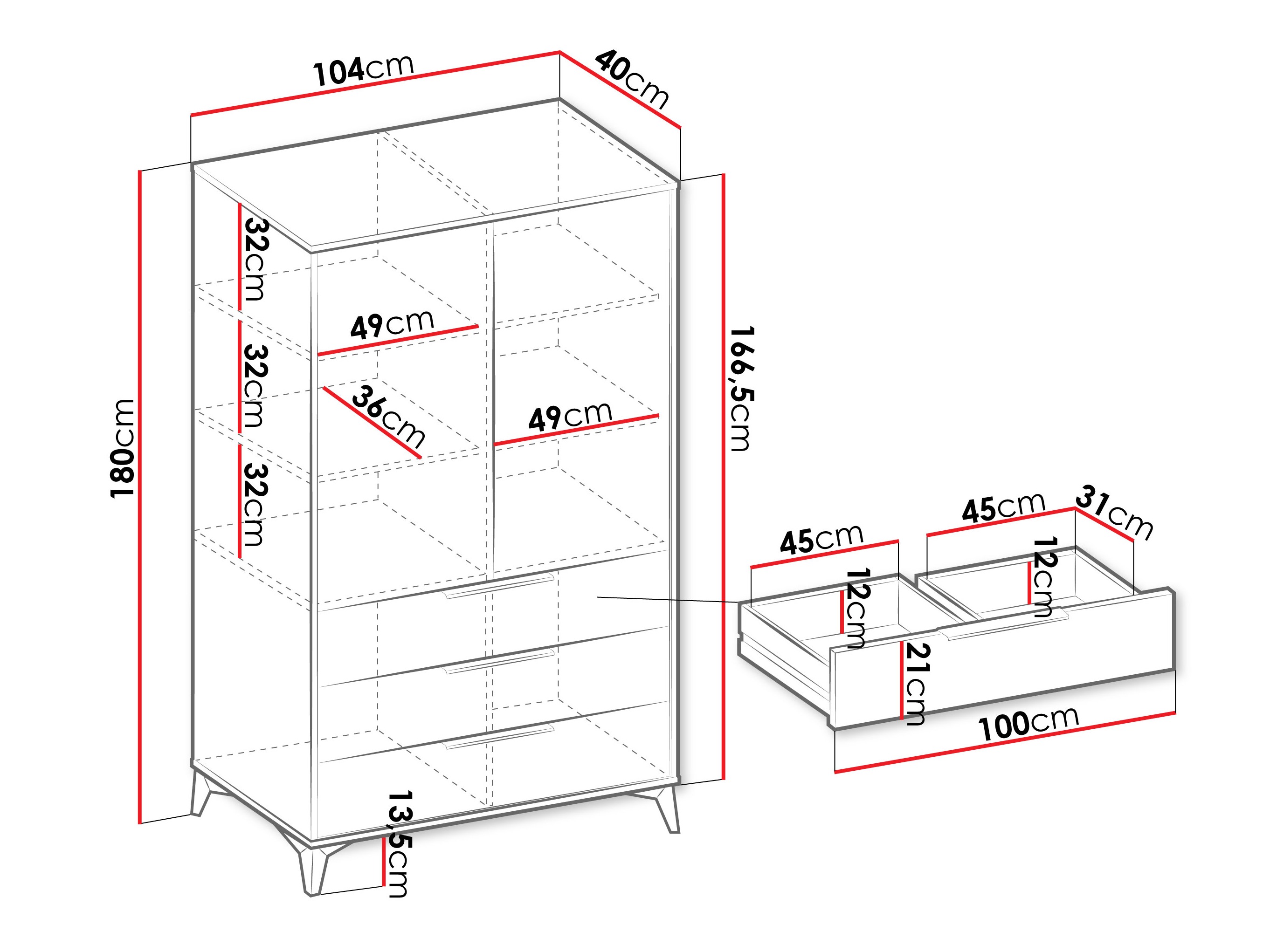 Könyvespolc Comfivo Enoteo 104