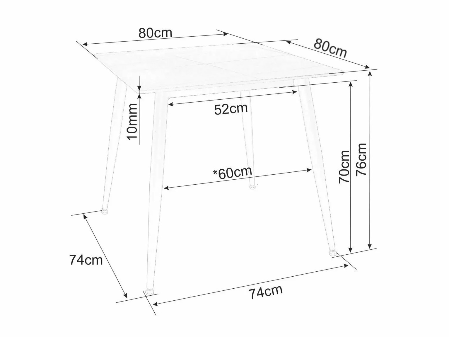 Asztal Detroit 876 (Fehér márvány)