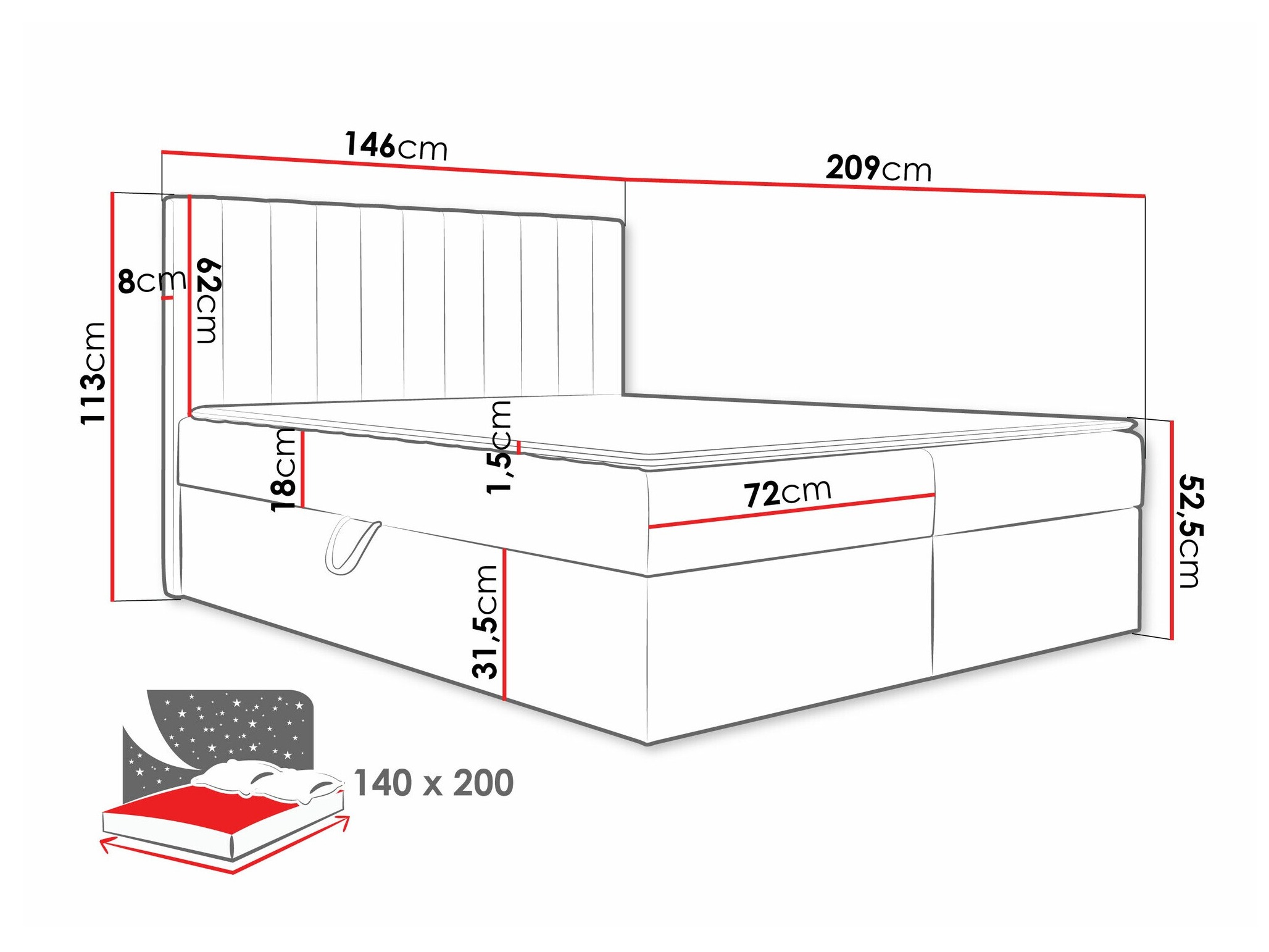 Kontinentális ágy Garland 100 (Lima 14)