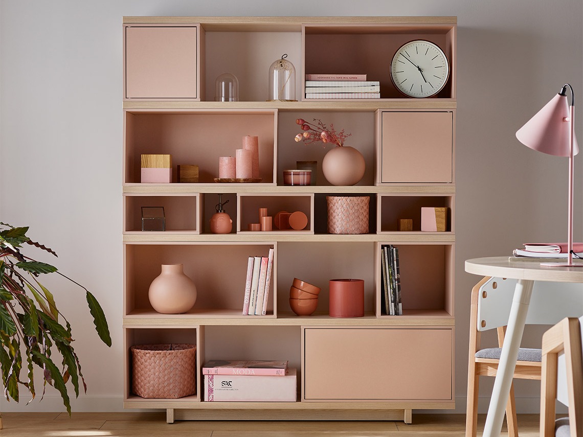 Könyvespolc Valdosta 107 (Rózsaszín + Akác)