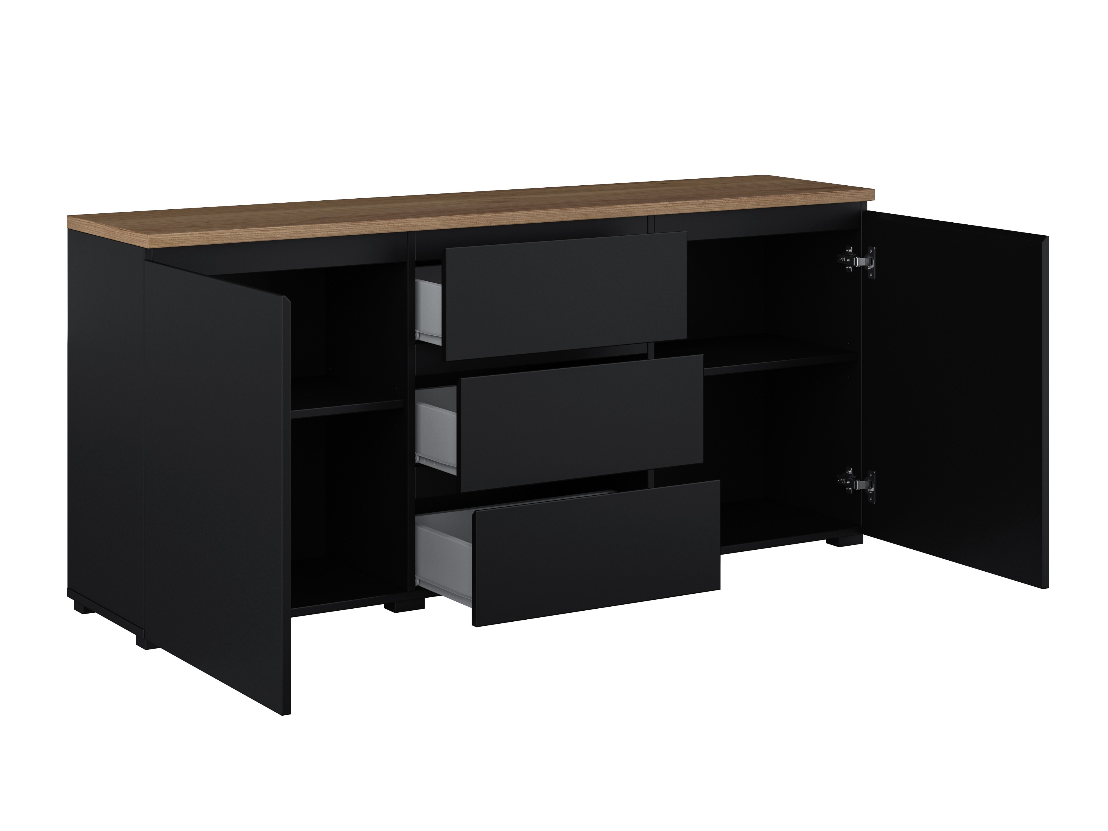 Komód Baletu 106 (Fekete + Tölgy)