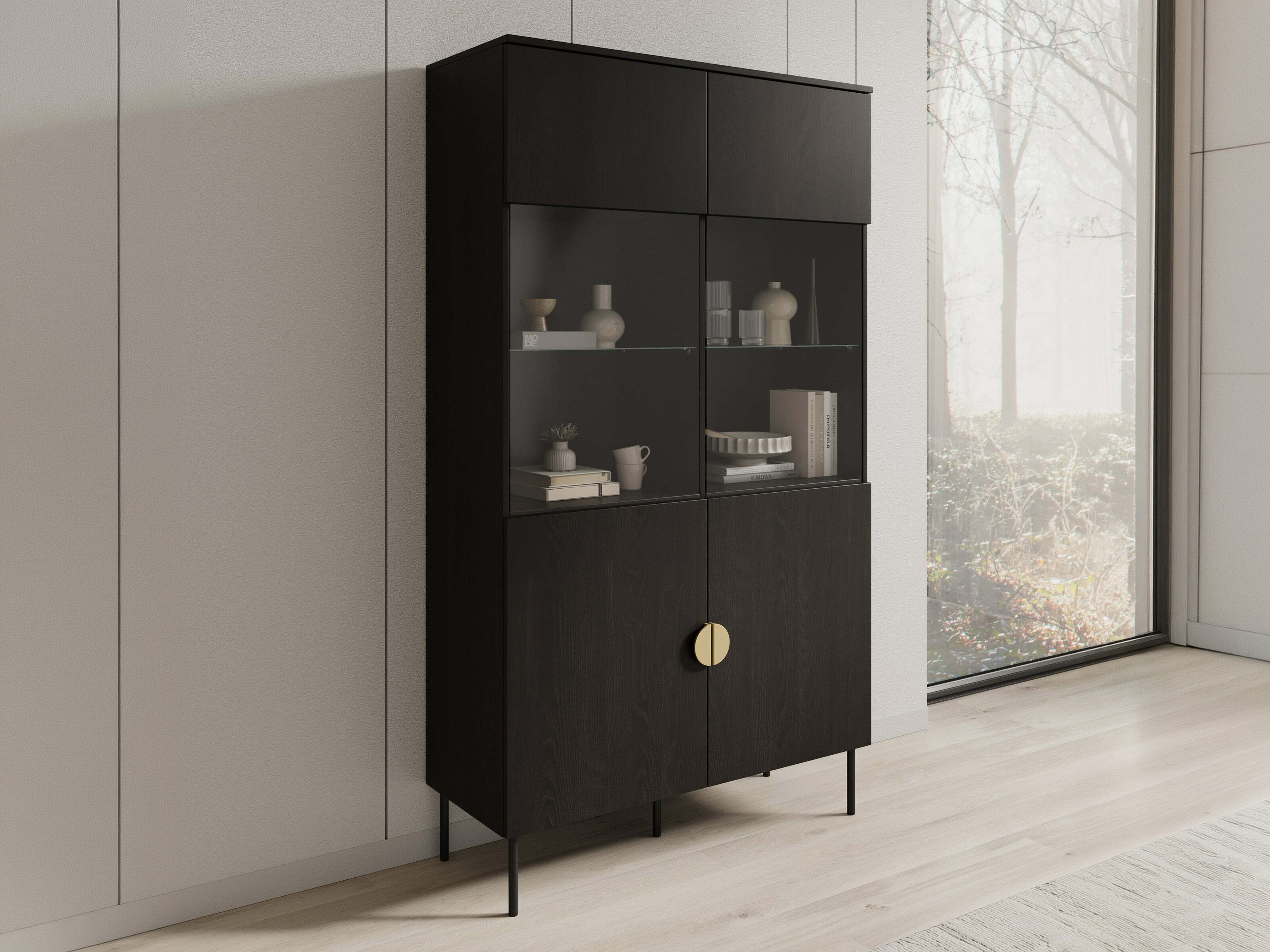 Könyvespolc Morsono 104 (Fekete)