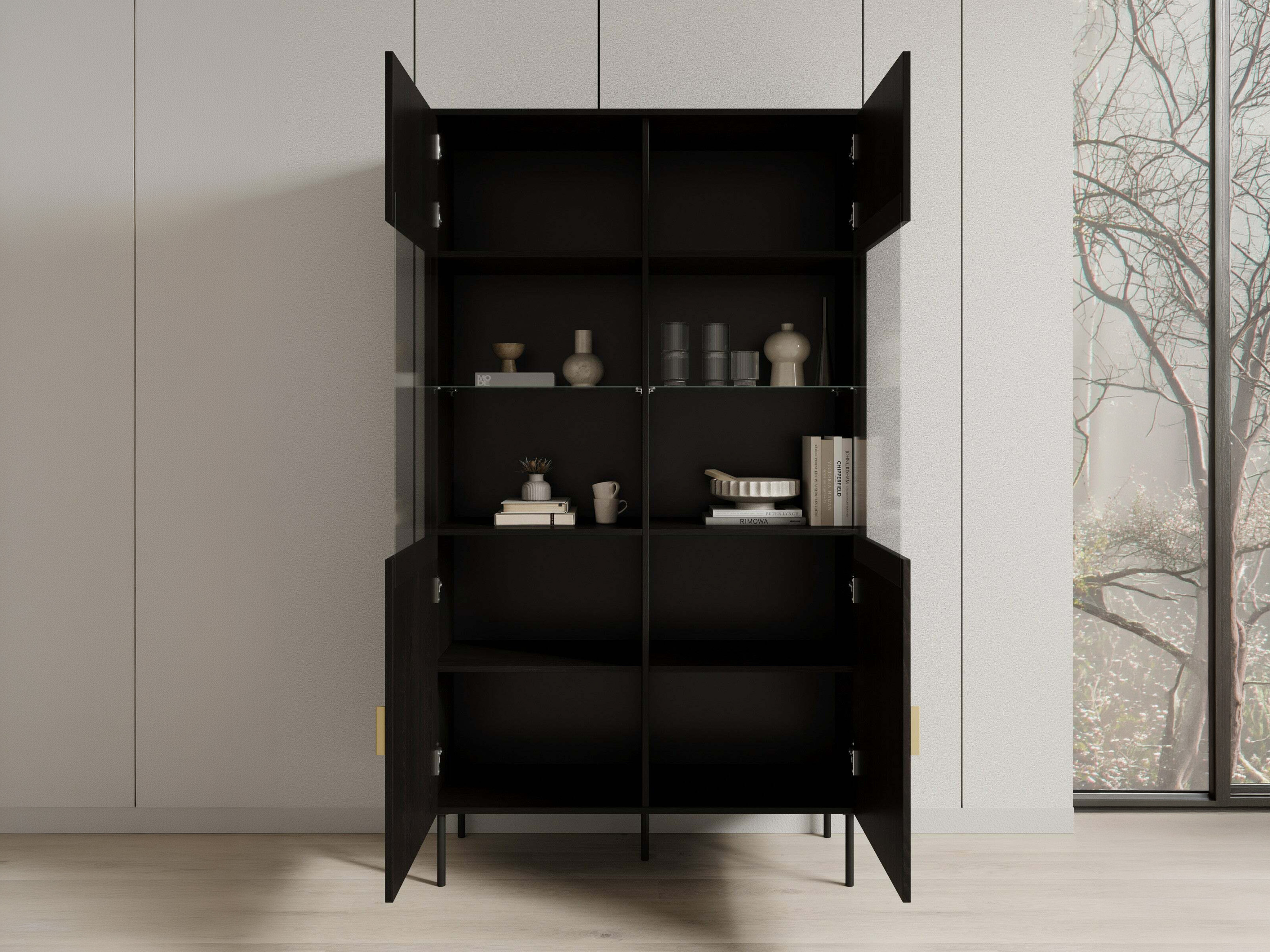 Könyvespolc Morsono 104 (Fekete)