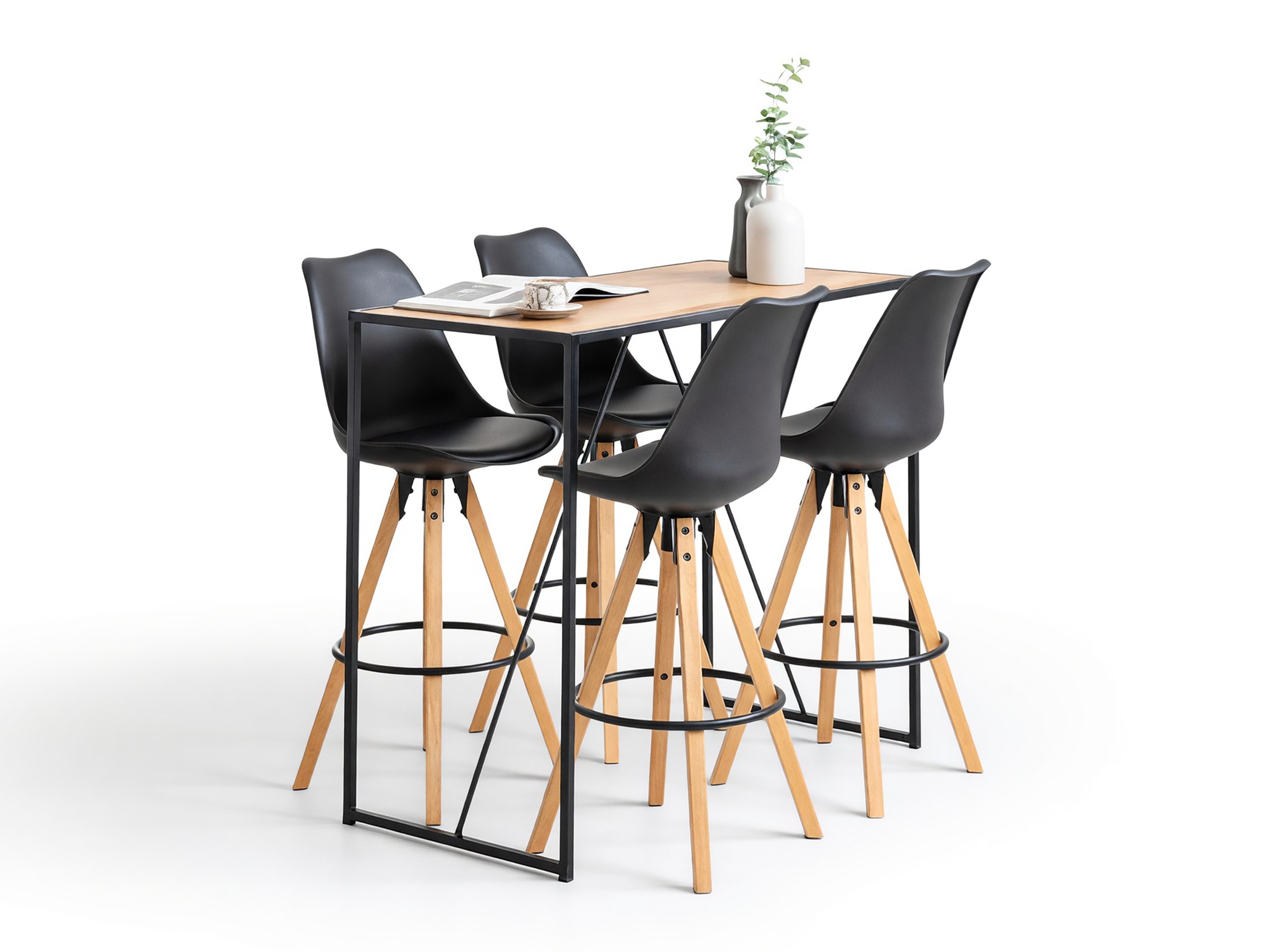 Étkezőgarnitúra Norsica 517 (Fekete + Világos fa)