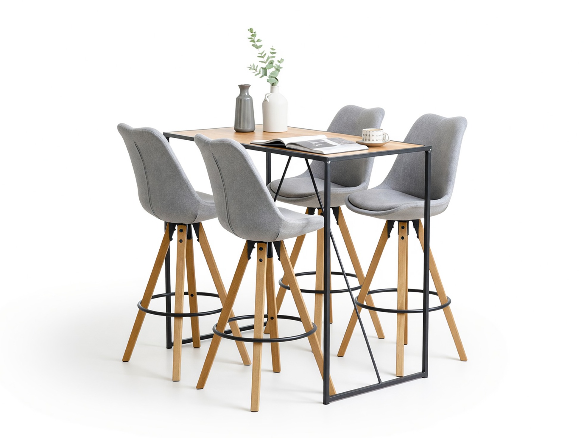 Étkezőgarnitúra Norsica 517 (Szürke + Világos fa)