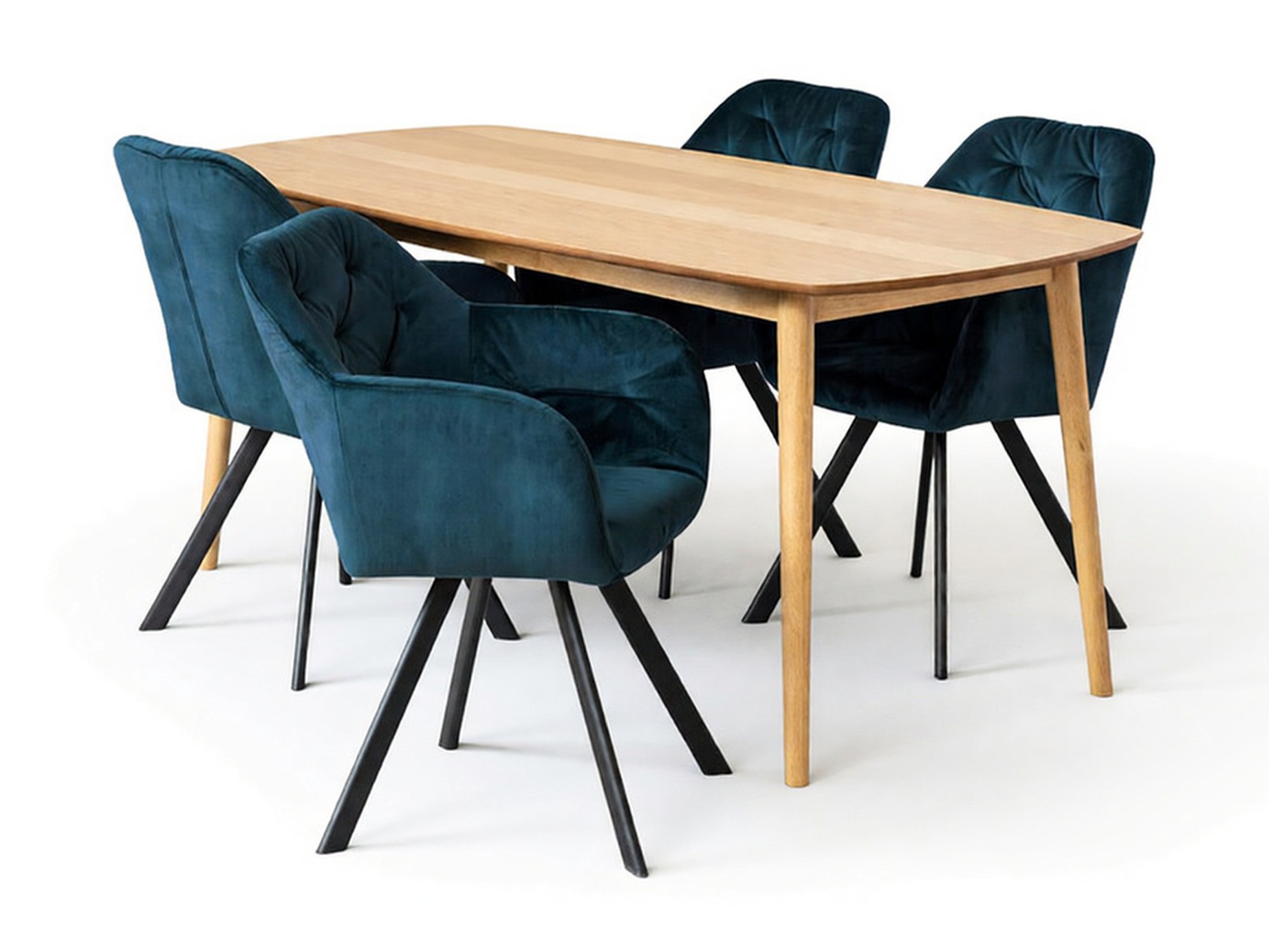 Étkezőgarnitúra Norsica Daltea 117 (Sötétkék + Fekete)