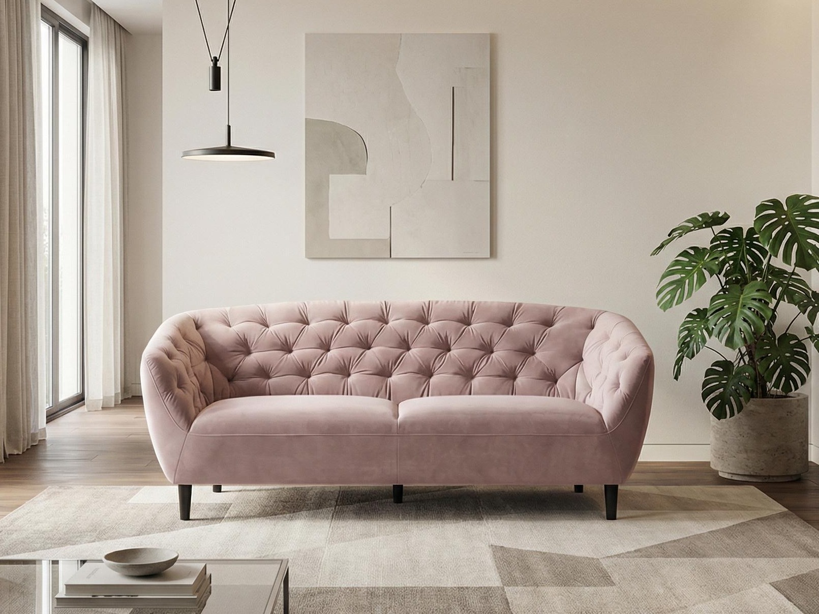 Chesterfield kanapé Norsica 232 (Poros rózsaszín)