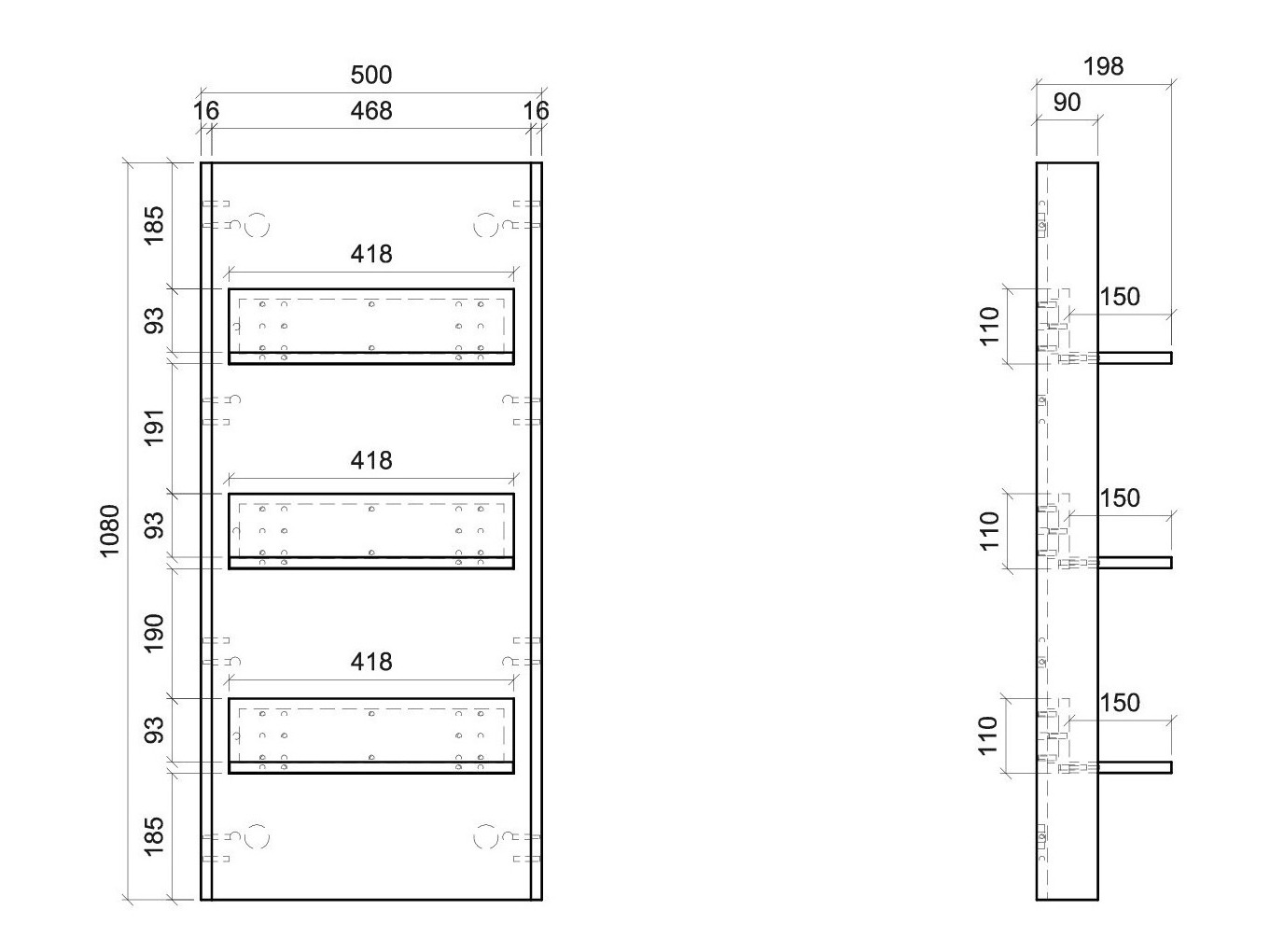 Fali polc Salsalo 107