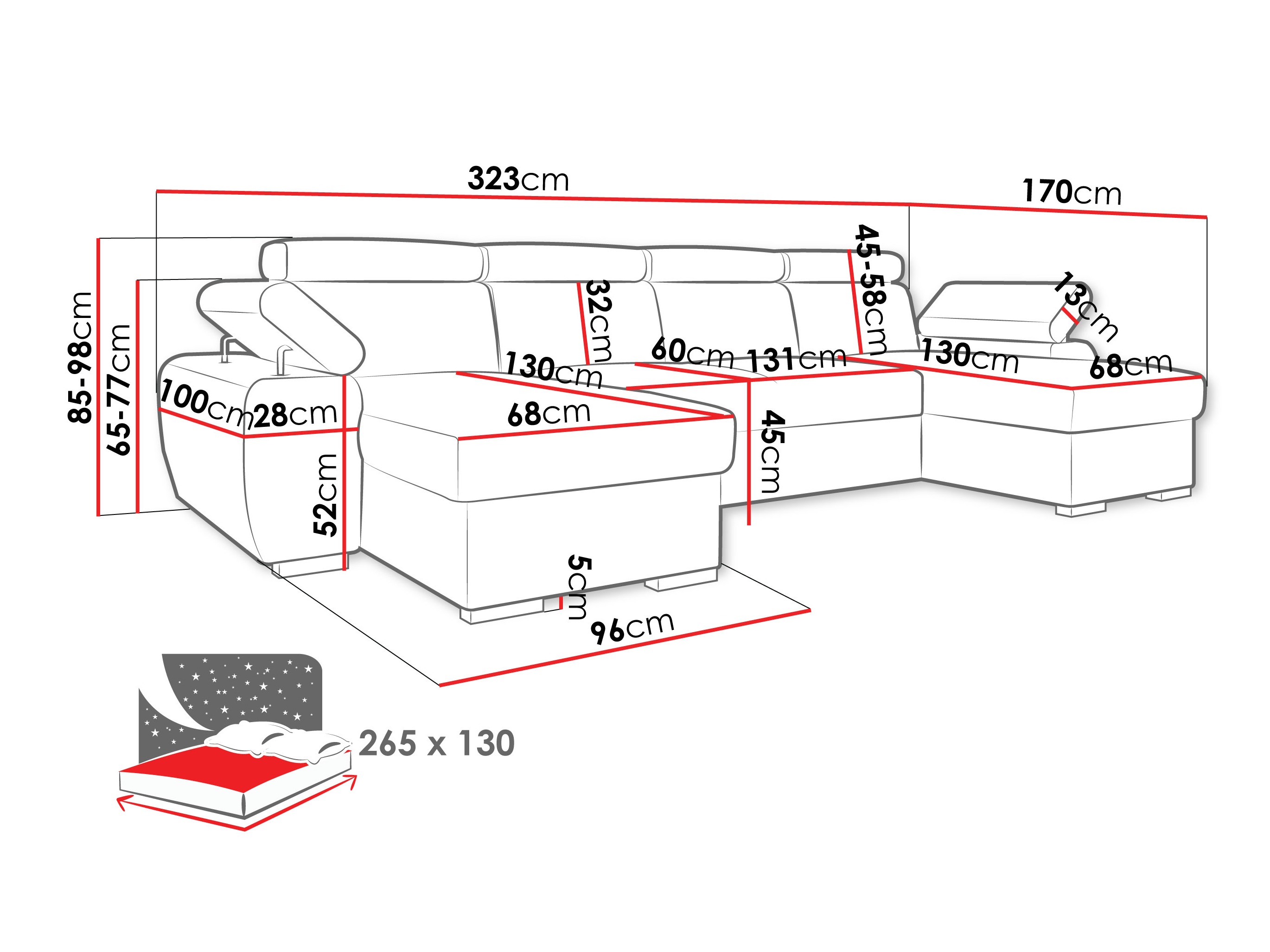 Sarokkanapé Columbus 253 (Lumo 55)
