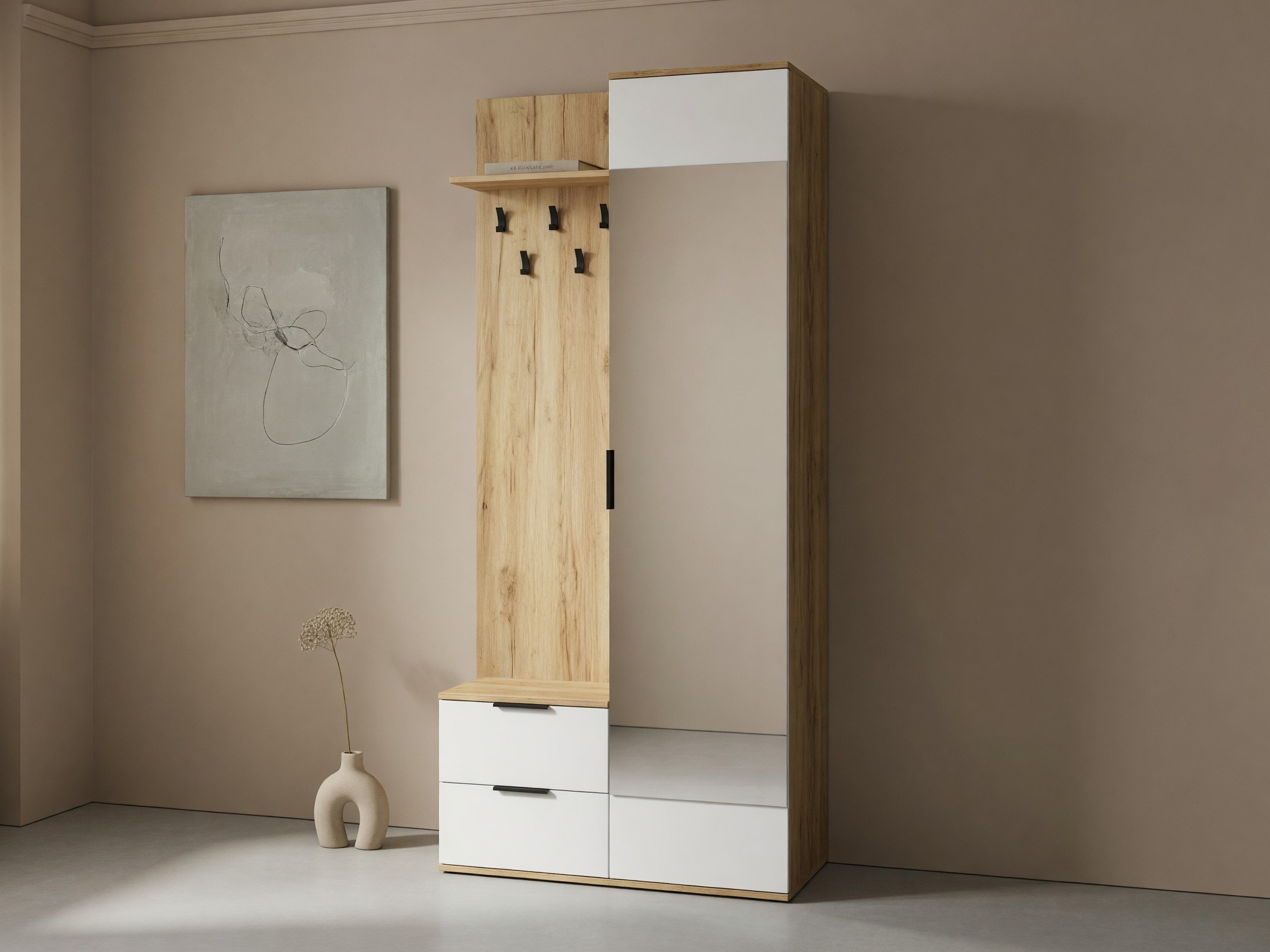 Előszoba garnitúra Houston 2004 (Arany tölgy + Fehér)