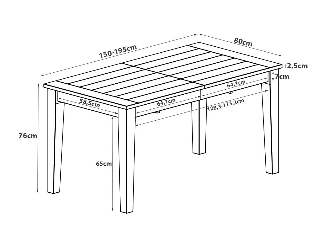 Asztal Denton 947 (Sötét barna)